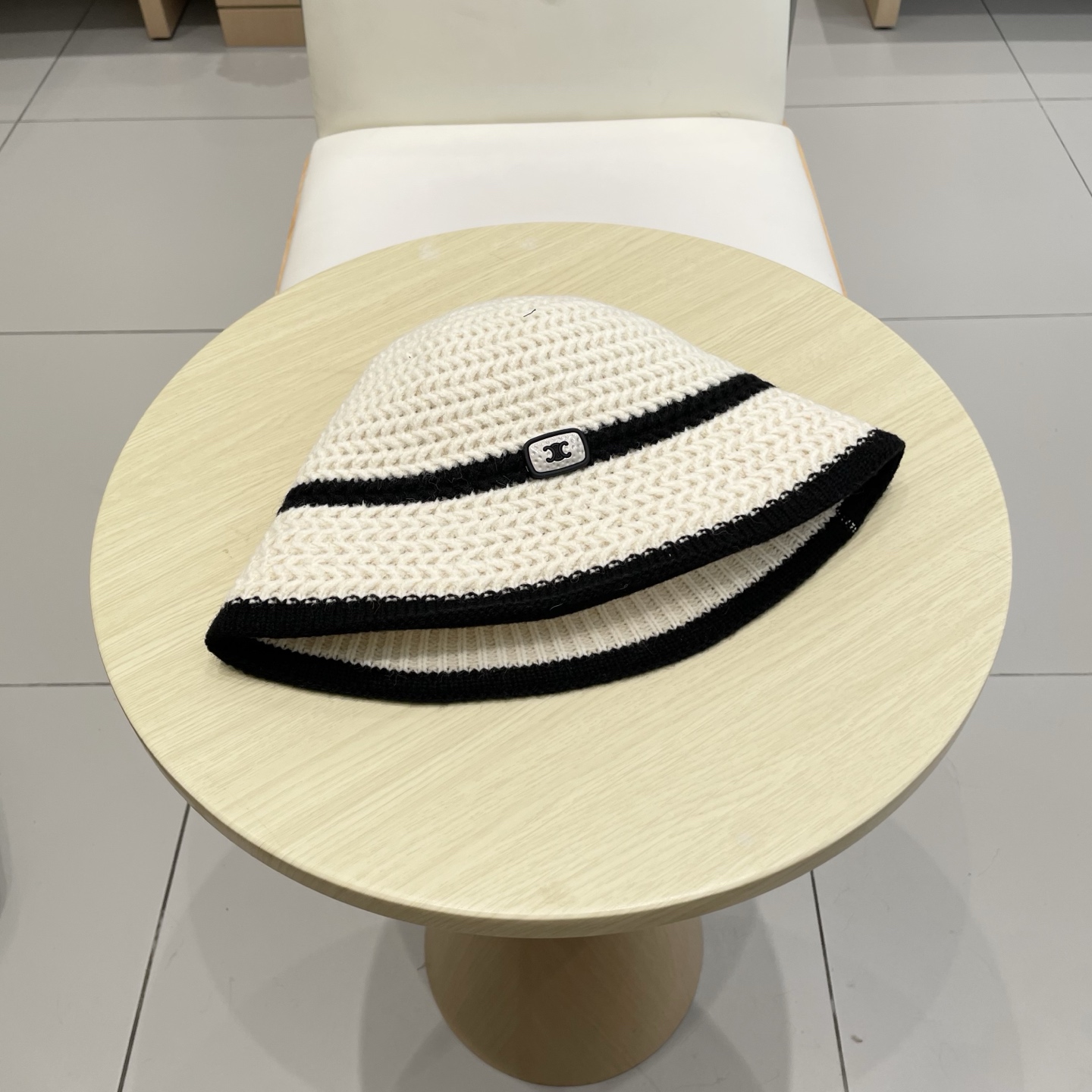 Celine韩版条纹渔夫帽子女夏季百搭透气2025新款遮阳防晒显脸小盆帽