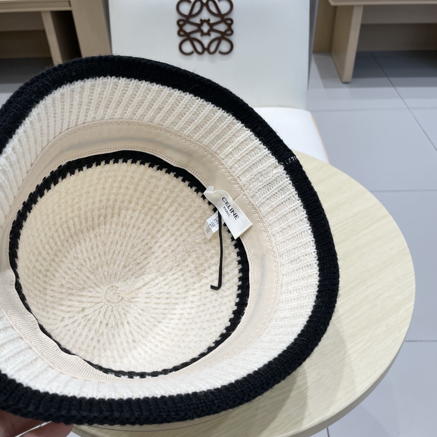 Celine韩版条纹渔夫帽子女夏季百搭透气2025新款遮阳防晒显脸小盆帽
