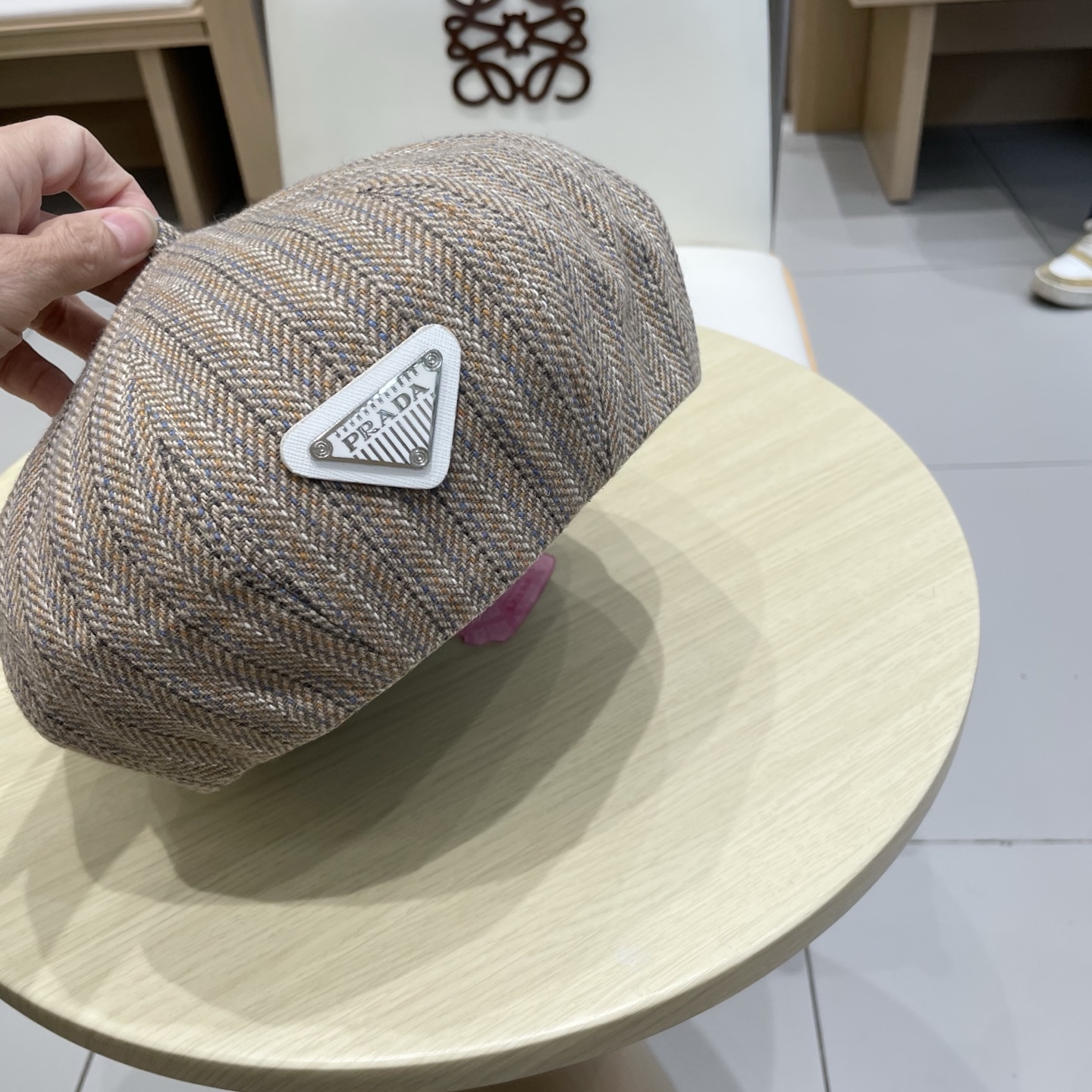 Prada 贝雷帽女2025新款春夏款大头围显脸小韩系南瓜画家帽秋冬八角帽子