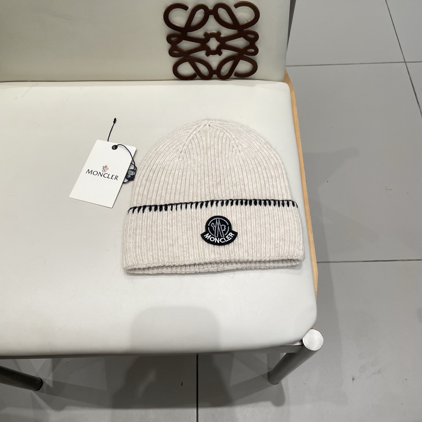 moncler毛线帽子男秋冬新款百搭保暖护耳针织帽显脸小时尚套头冷帽