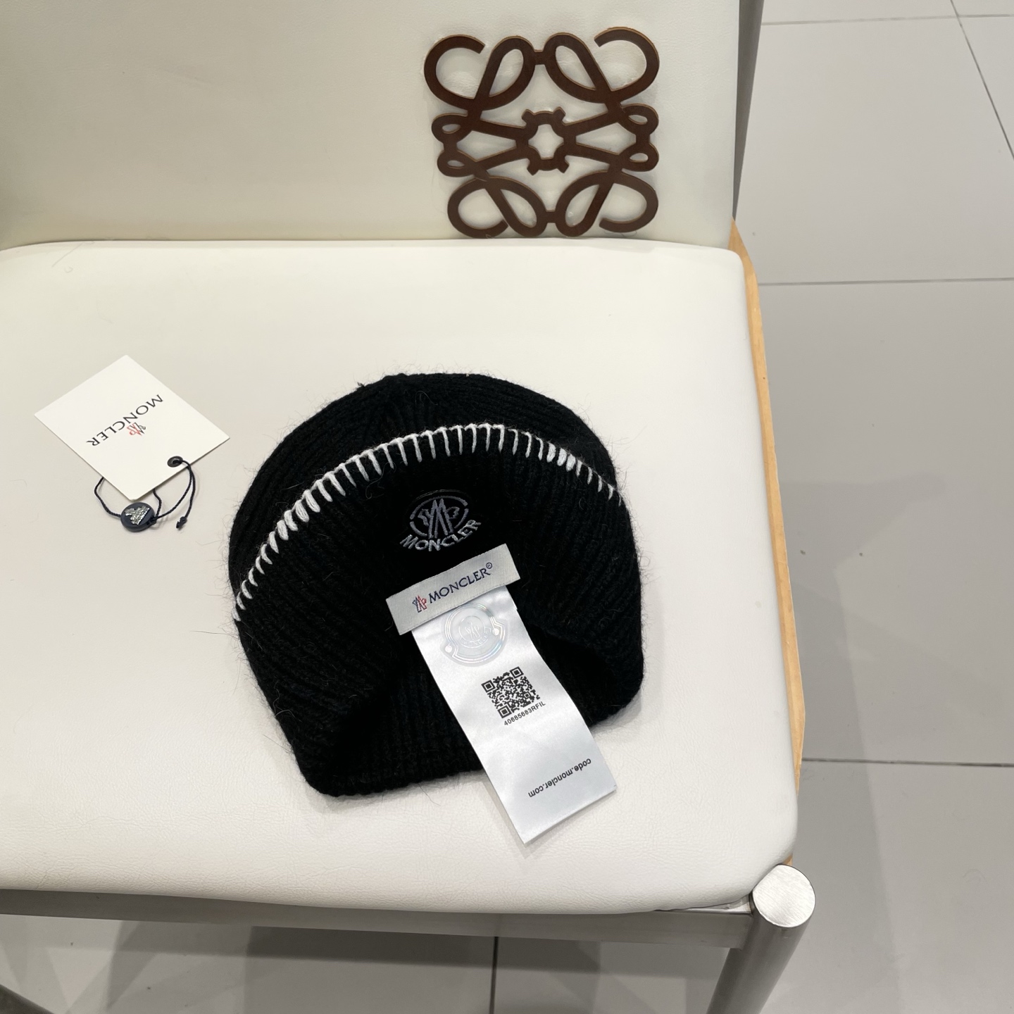 moncler毛线帽子男秋冬新款百搭保暖护耳针织帽显脸小时尚套头冷帽