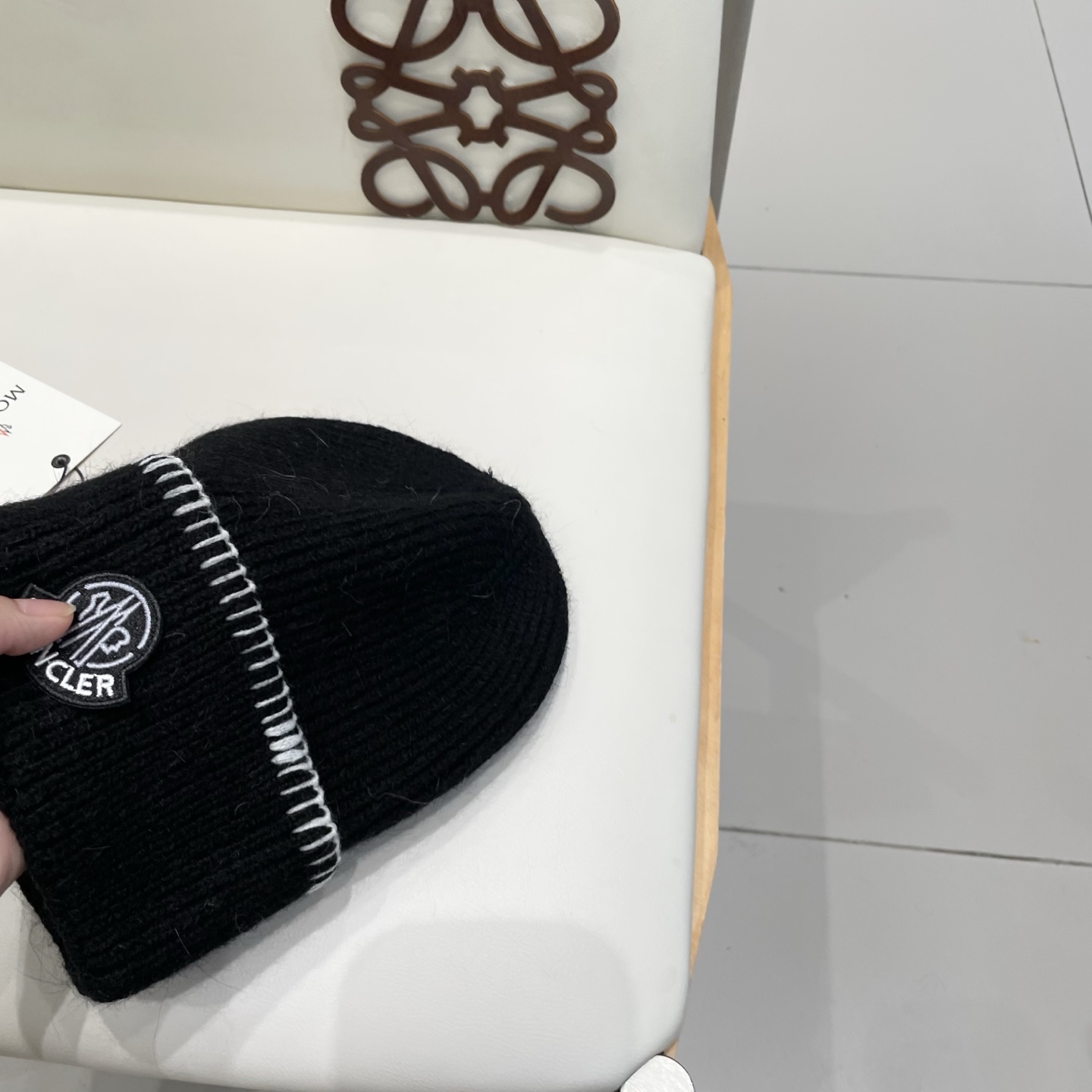 moncler毛线帽子男秋冬新款百搭保暖护耳针织帽显脸小时尚套头冷帽