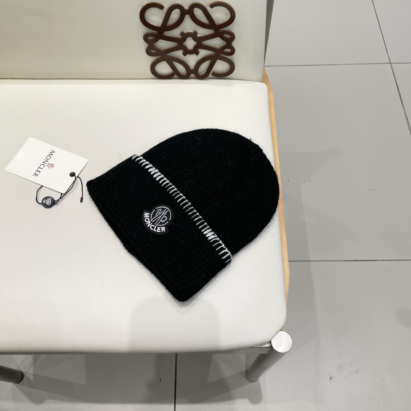 moncler毛线帽子男秋冬新款百搭保暖护耳针织帽显脸小时尚套头冷帽