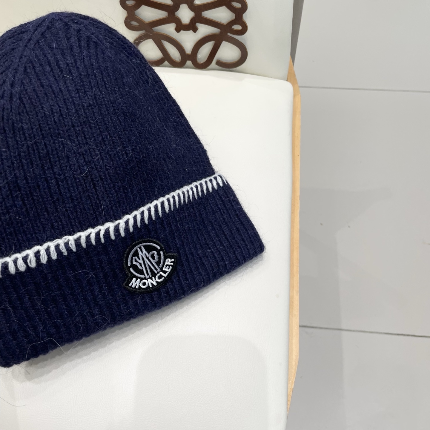 moncler毛线帽子男秋冬新款百搭保暖护耳针织帽显脸小时尚套头冷帽