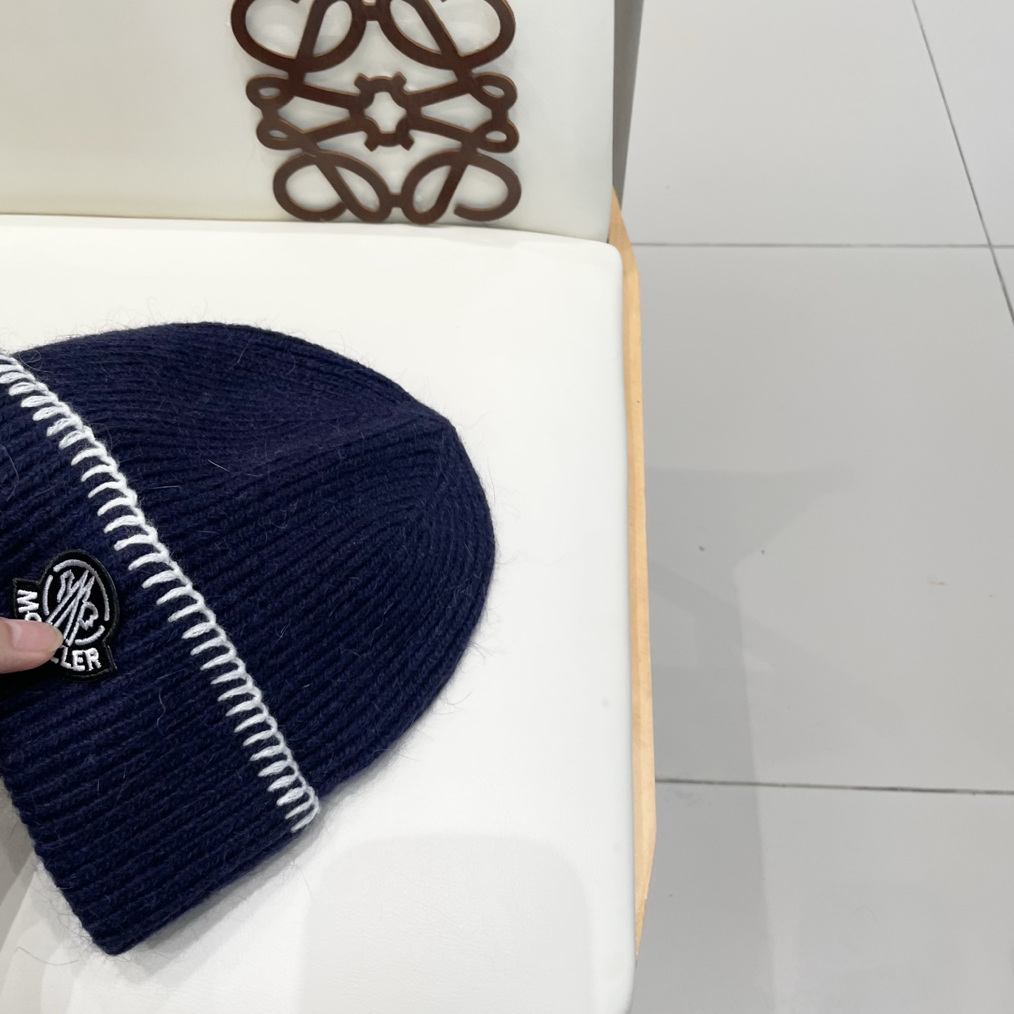 moncler毛线帽子男秋冬新款百搭保暖护耳针织帽显脸小时尚套头冷帽