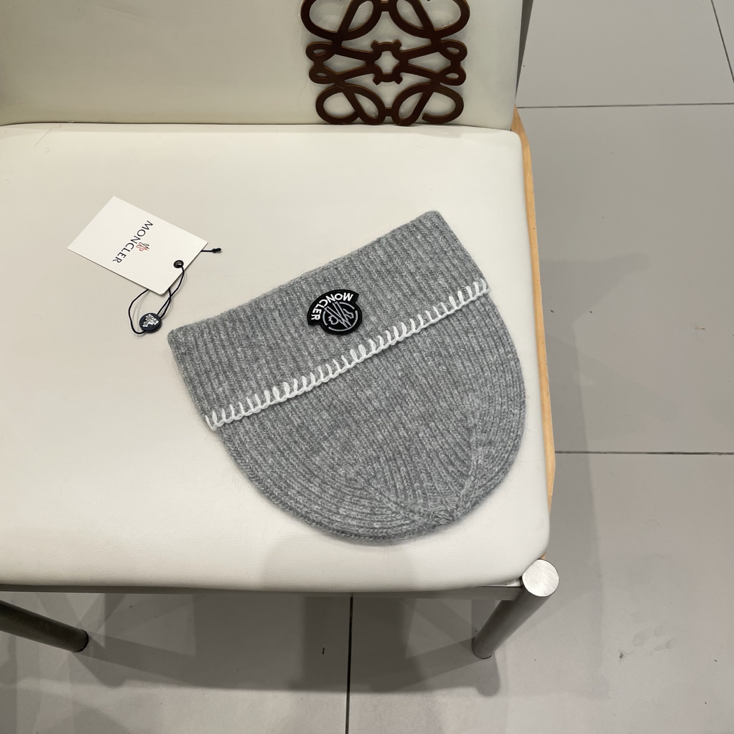 moncler毛线帽子男秋冬新款百搭保暖护耳针织帽显脸小时尚套头冷帽