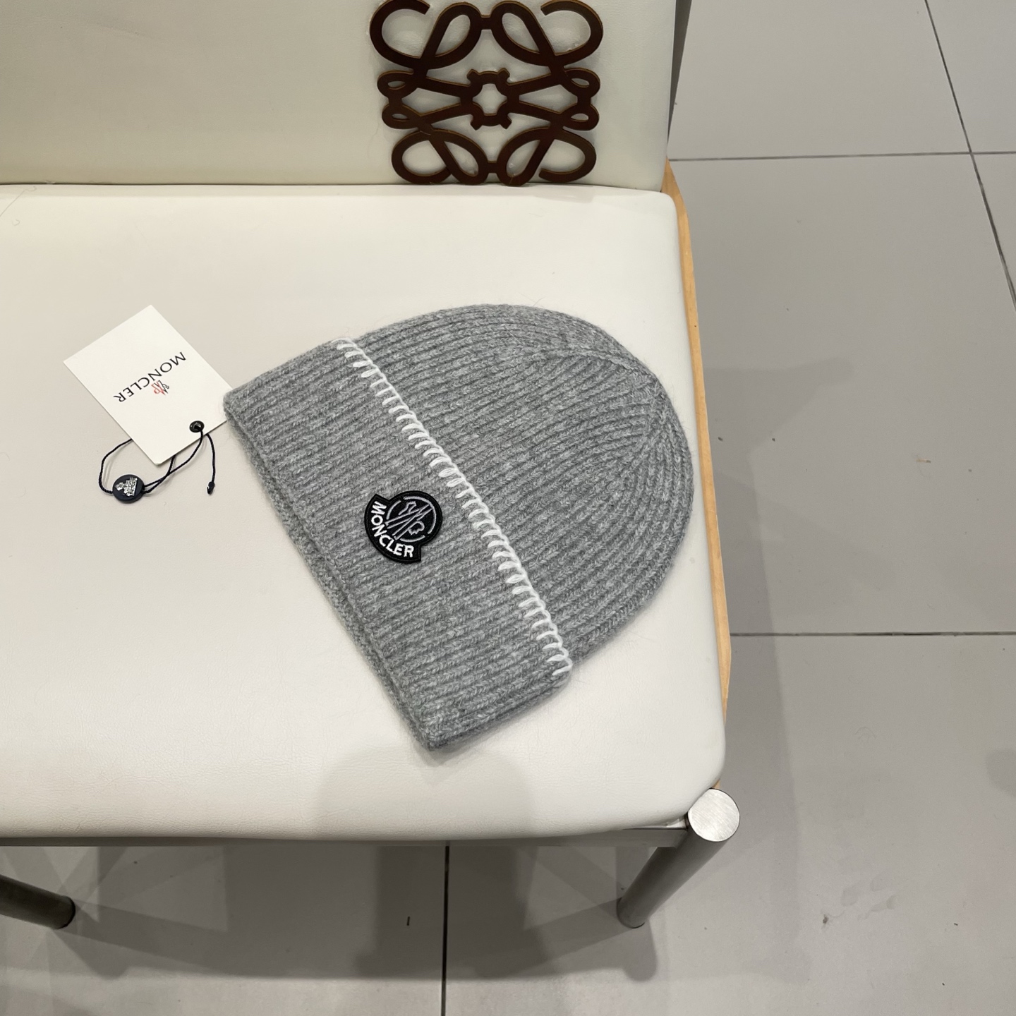 moncler毛线帽子男秋冬新款百搭保暖护耳针织帽显脸小时尚套头冷帽