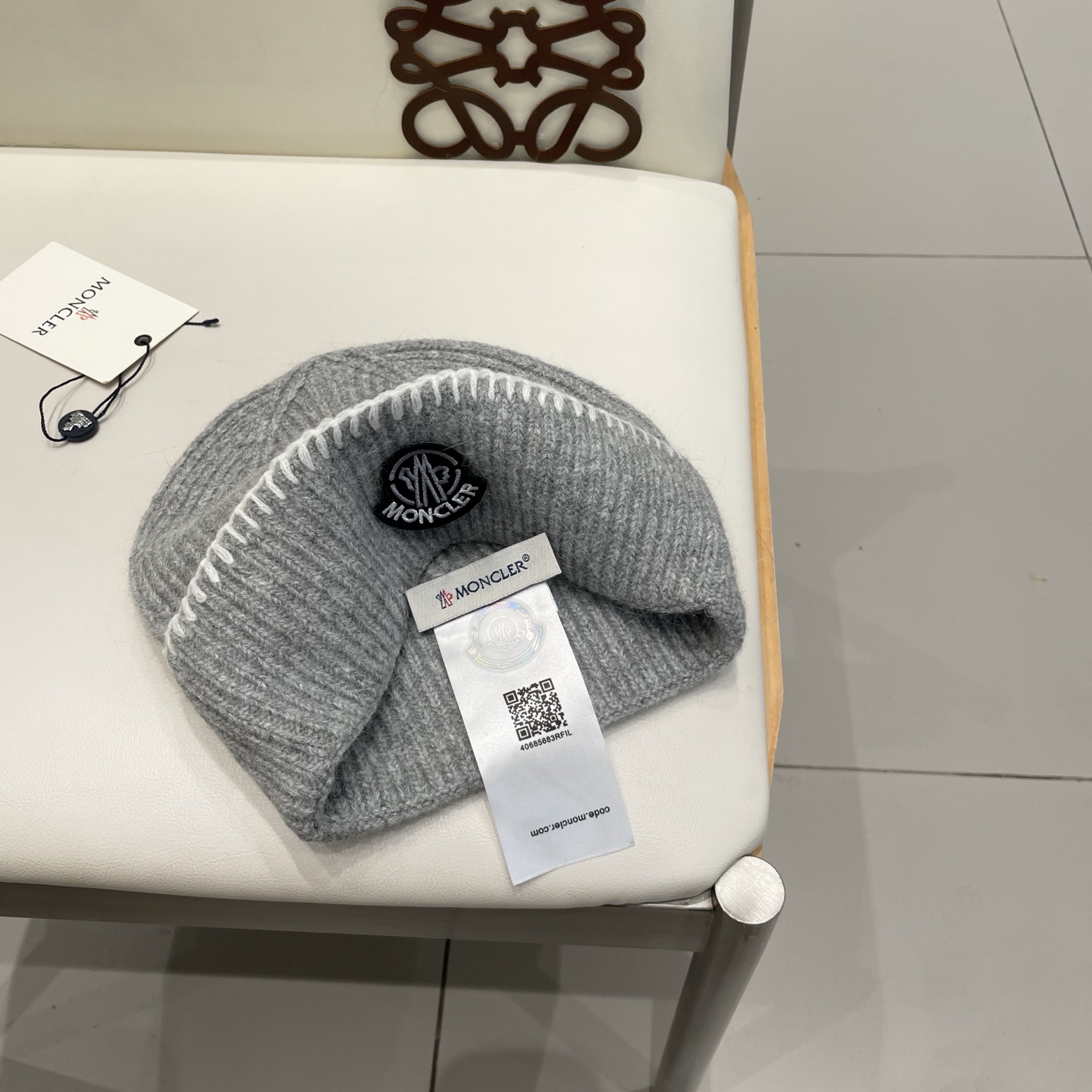 moncler毛线帽子男秋冬新款百搭保暖护耳针织帽显脸小时尚套头冷帽