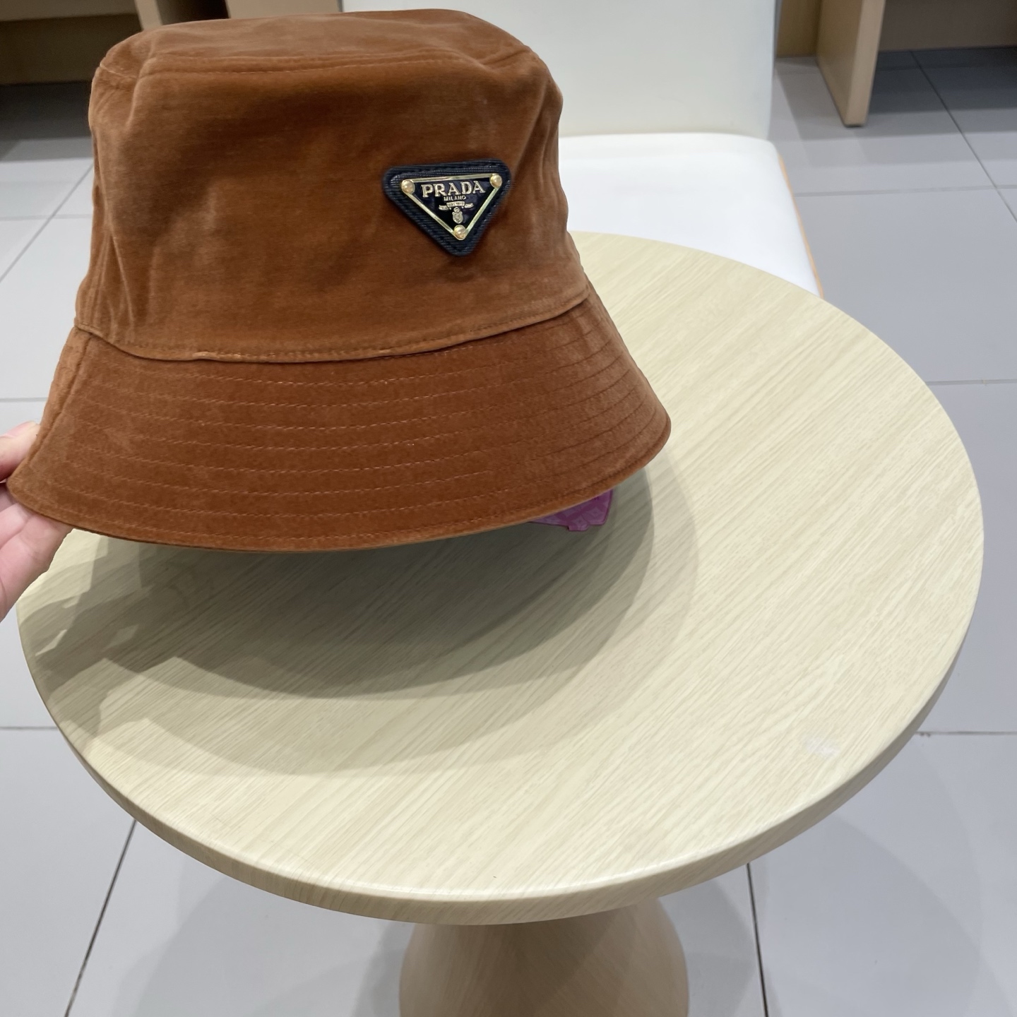 普拉达新款兔毛渔夫帽，头围57cm
