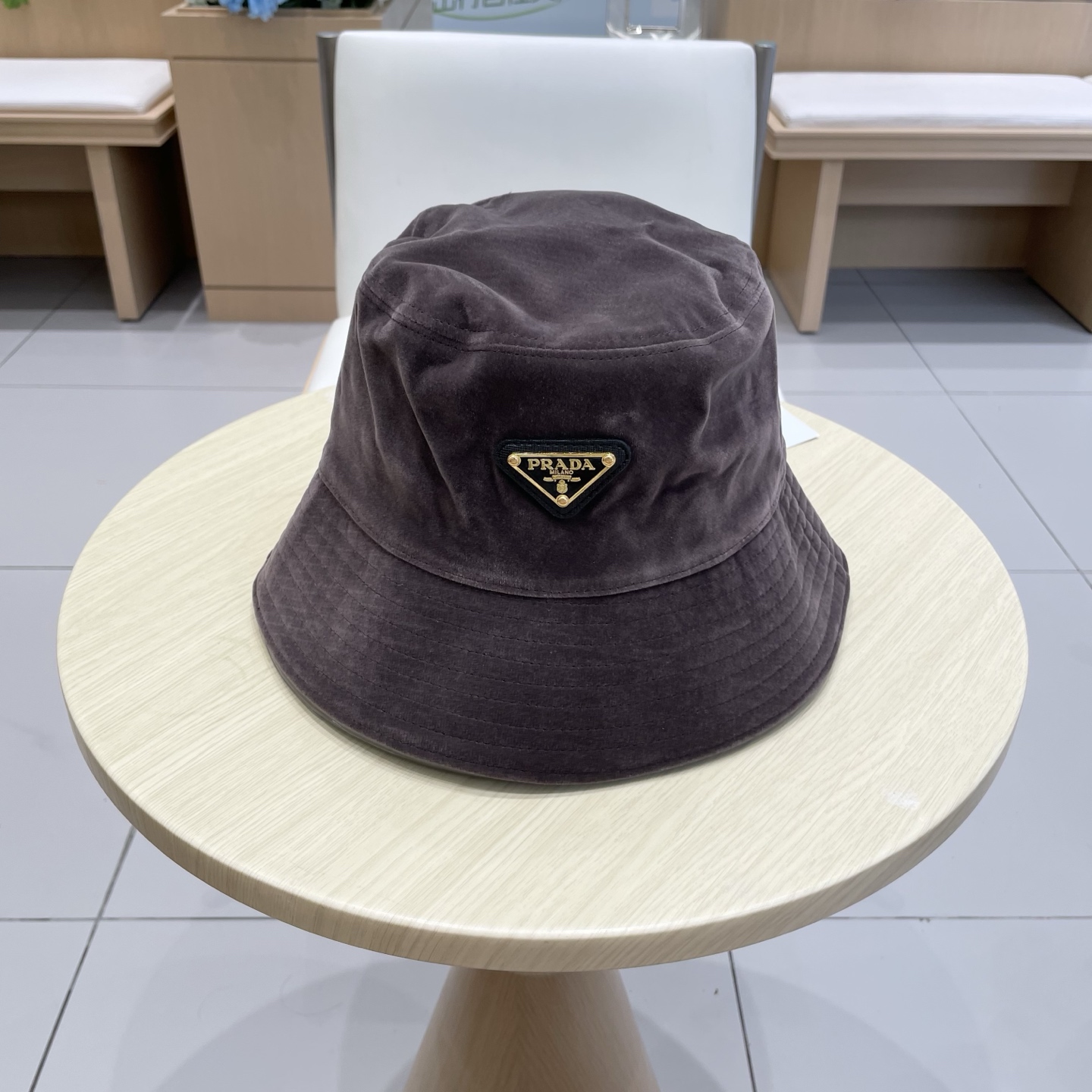 普拉达新款兔毛渔夫帽，头围57cm