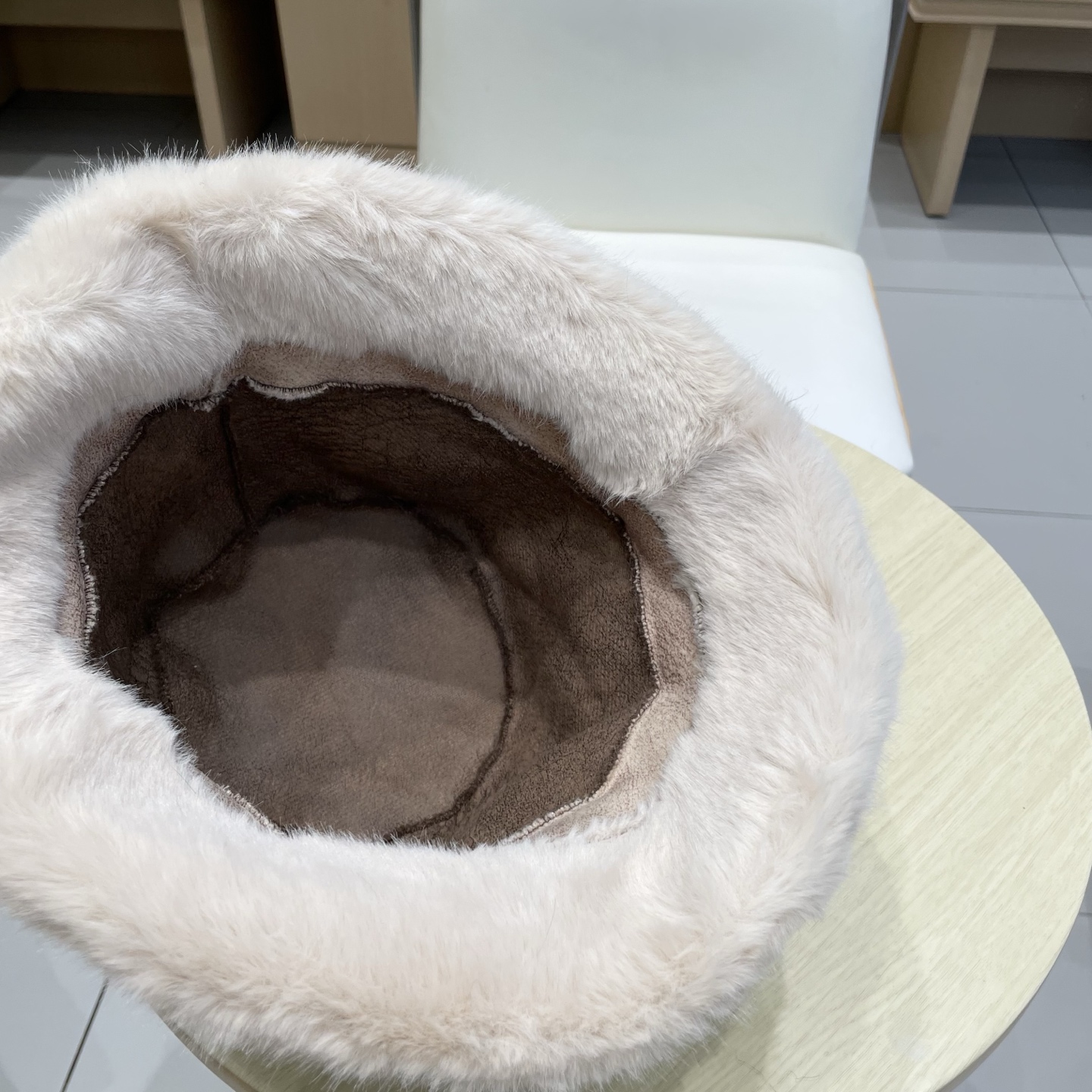 DIOR迪奥毛毛绒毛拼色条纹渔夫帽，头围57cm