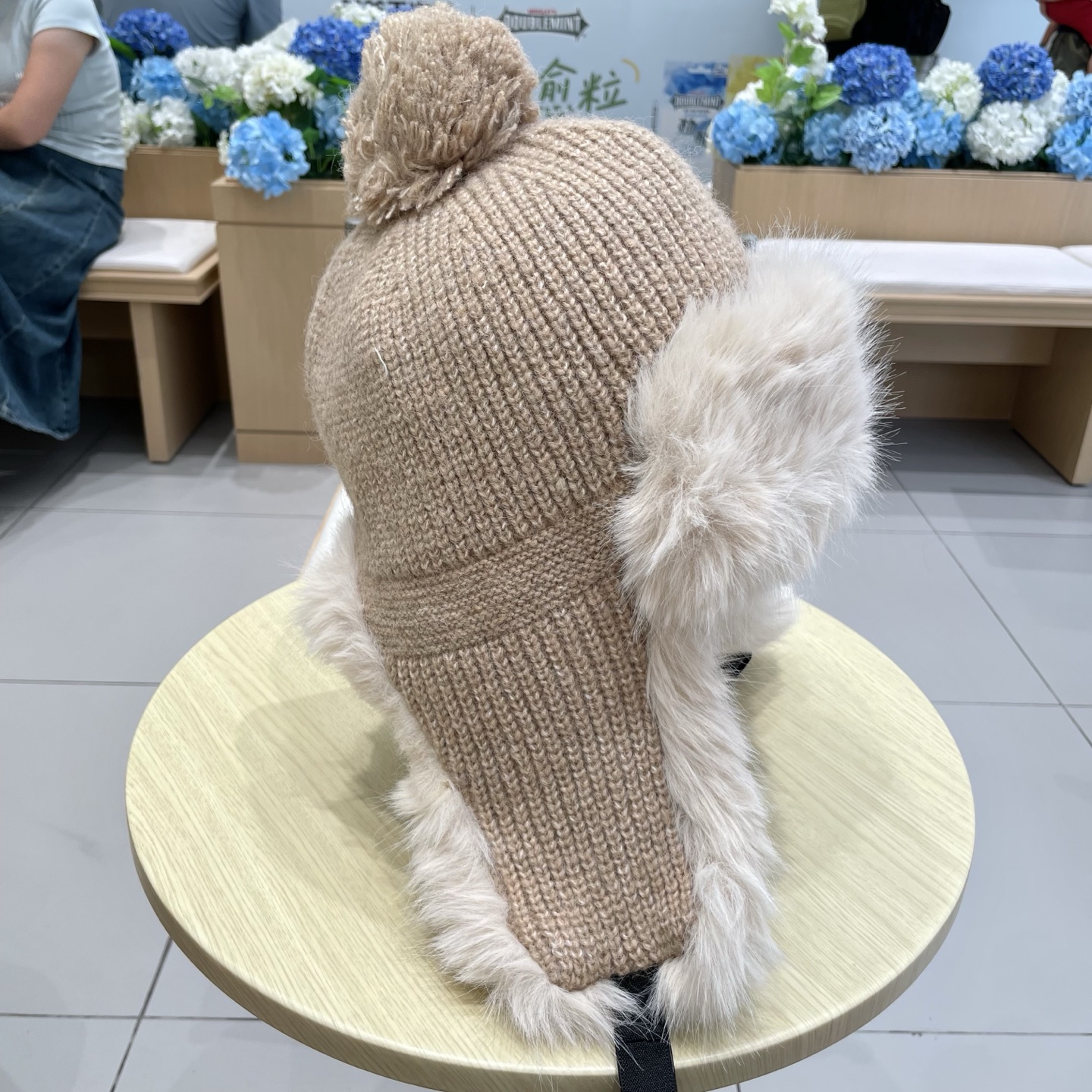 蒙口新款毛绒针织雷锋帽子女秋冬骑车保暖帽护耳防寒东北滑雪帽女