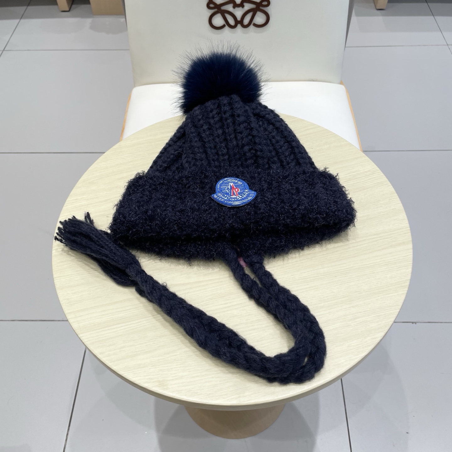 moncler韩版冬季帽子女加厚保暖针织帽护耳毛绒骑行包头帽可爱甜美毛线帽
