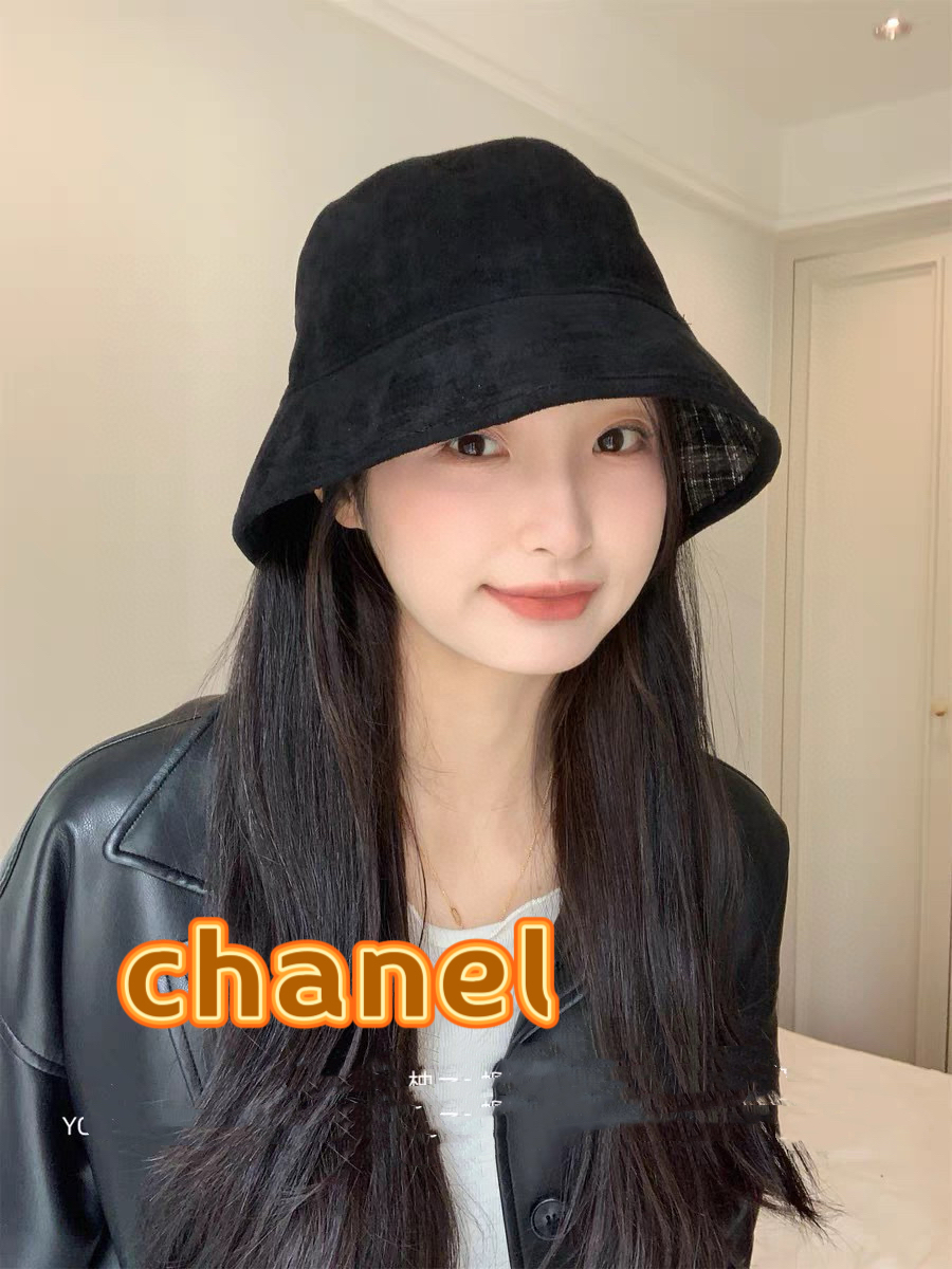 chanel香奈儿双面戴渔夫帽子女秋冬新款户外保暖显脸小韩版复古文艺子控盆帽潮