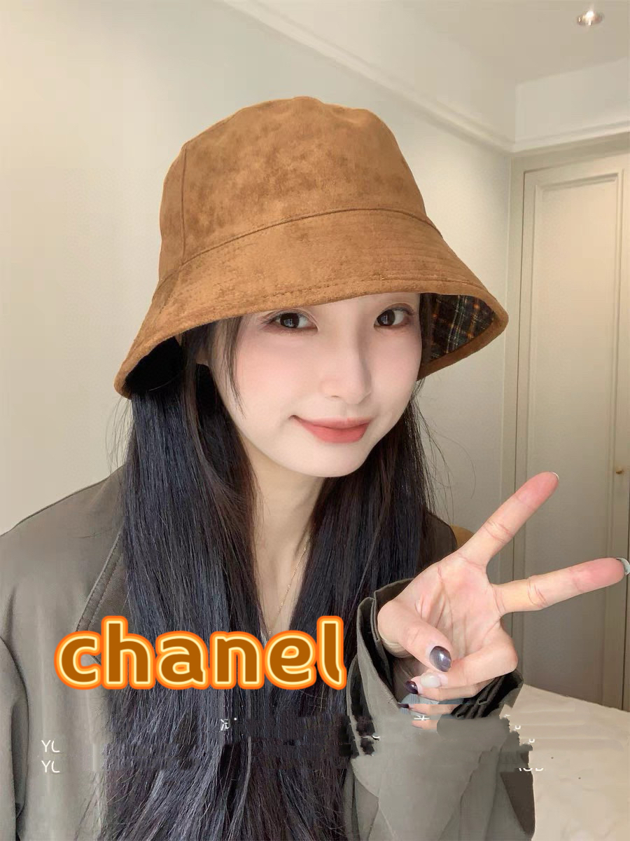 chanel香奈儿双面戴渔夫帽子女秋冬新款户外保暖显脸小韩版复古文艺子控盆帽潮