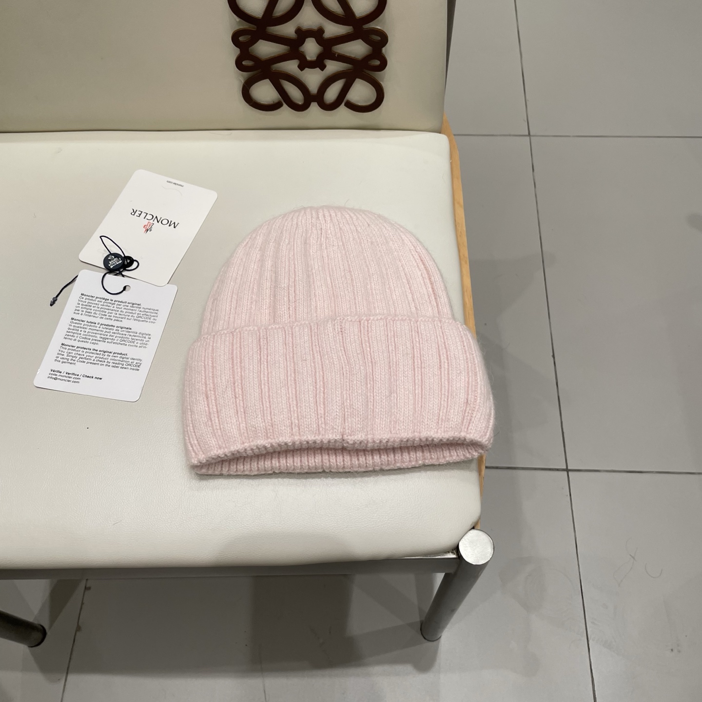 moncler冬季加厚兔毛针织帽女毛绒不扎人粉色显白月子针织帽 httP://