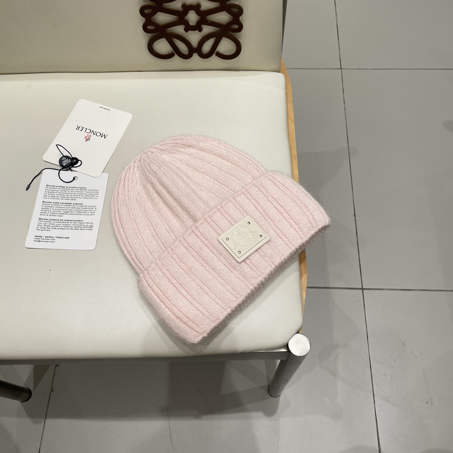 moncler冬季加厚兔毛针织帽女毛绒不扎人粉色显白月子针织帽 httP://