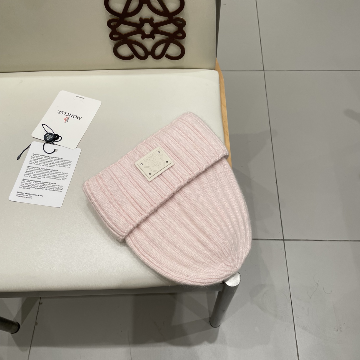 moncler冬季加厚兔毛针织帽女毛绒不扎人粉色显白月子针织帽 httP://