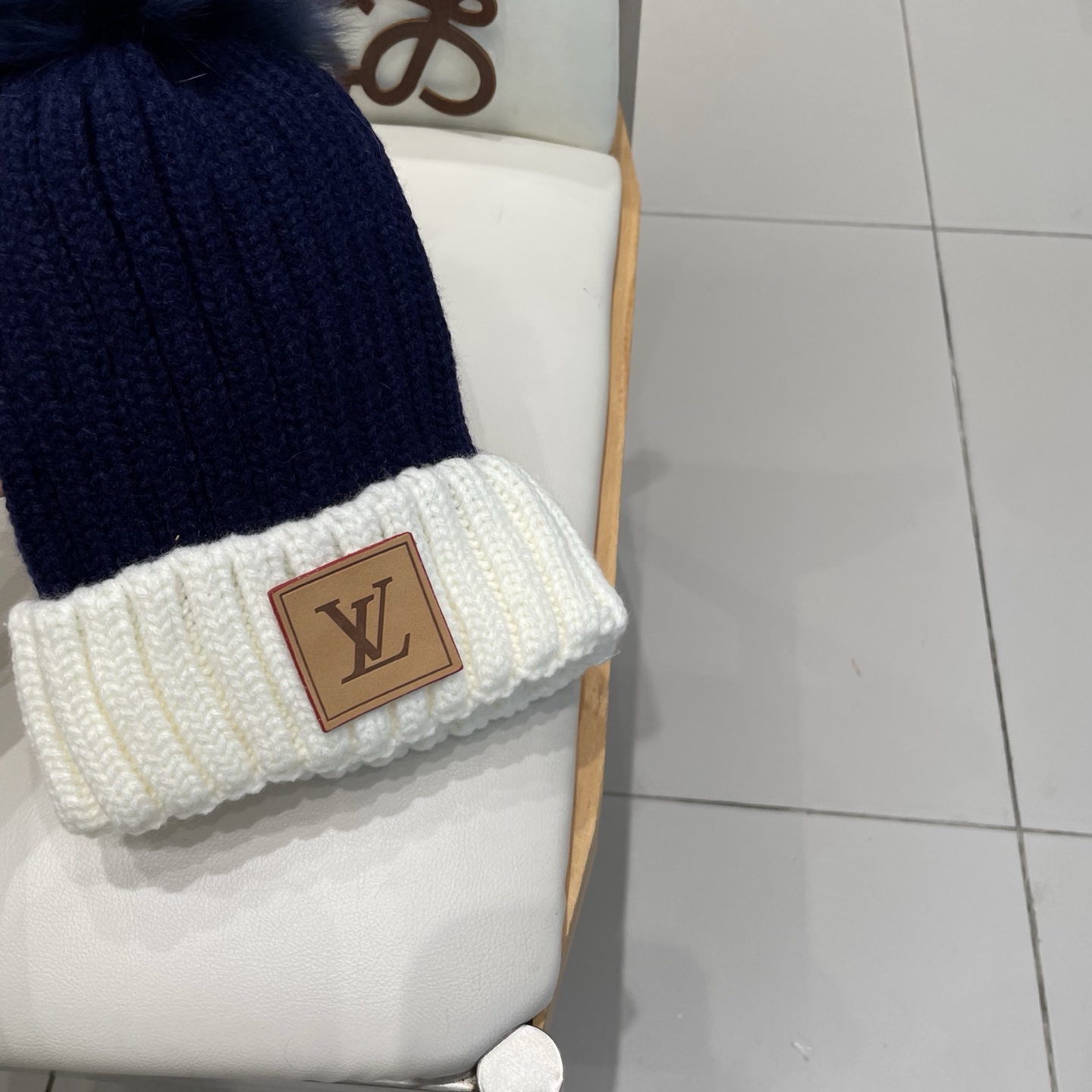 lv路易威登针织帽子女秋冬季真狐狸毛球毛线帽防寒冬天加厚保暖护耳韩版百搭