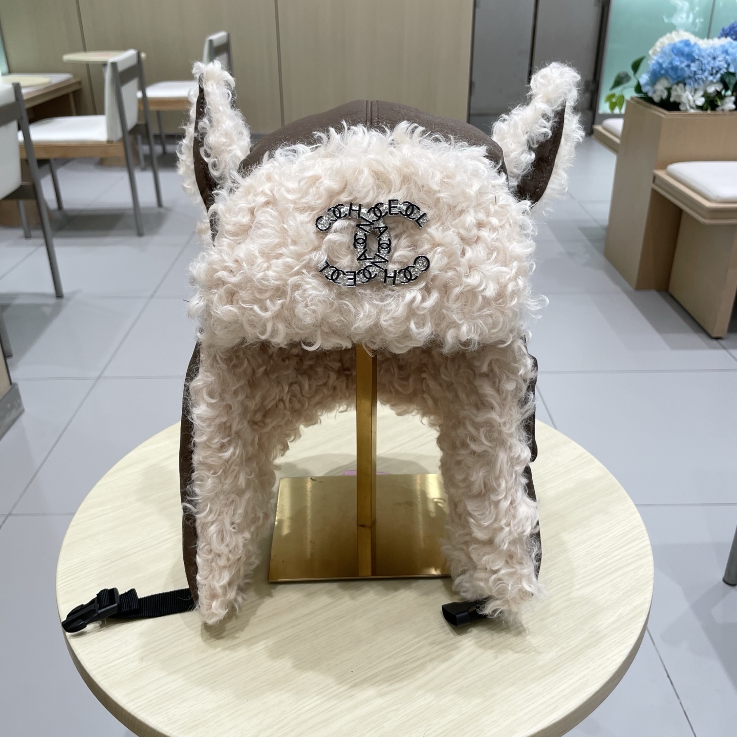 chanel香奈儿皮质毛绒雷锋帽男女冬季加绒加厚保暖大头围护耳帽户外防寒东北帽