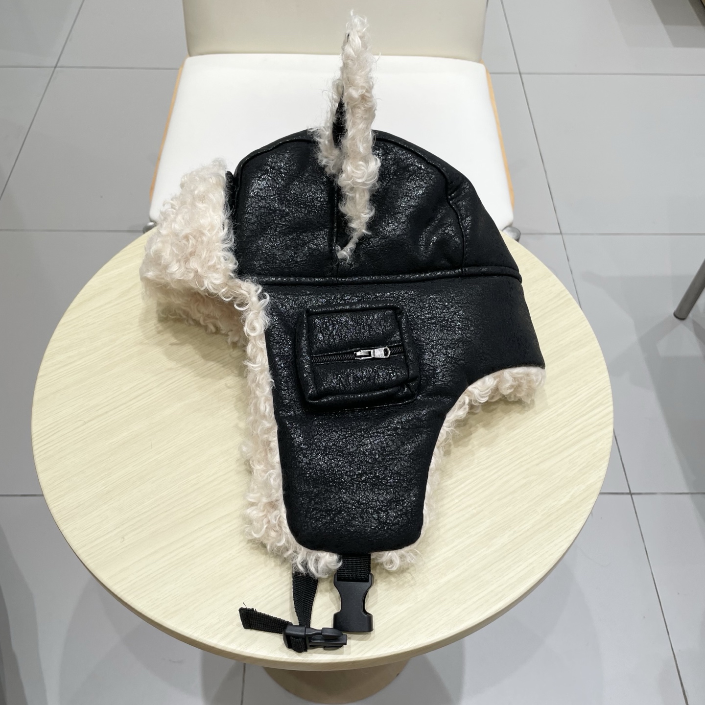 chanel香奈儿皮质毛绒雷锋帽男女冬季加绒加厚保暖大头围护耳帽户外防寒东北帽