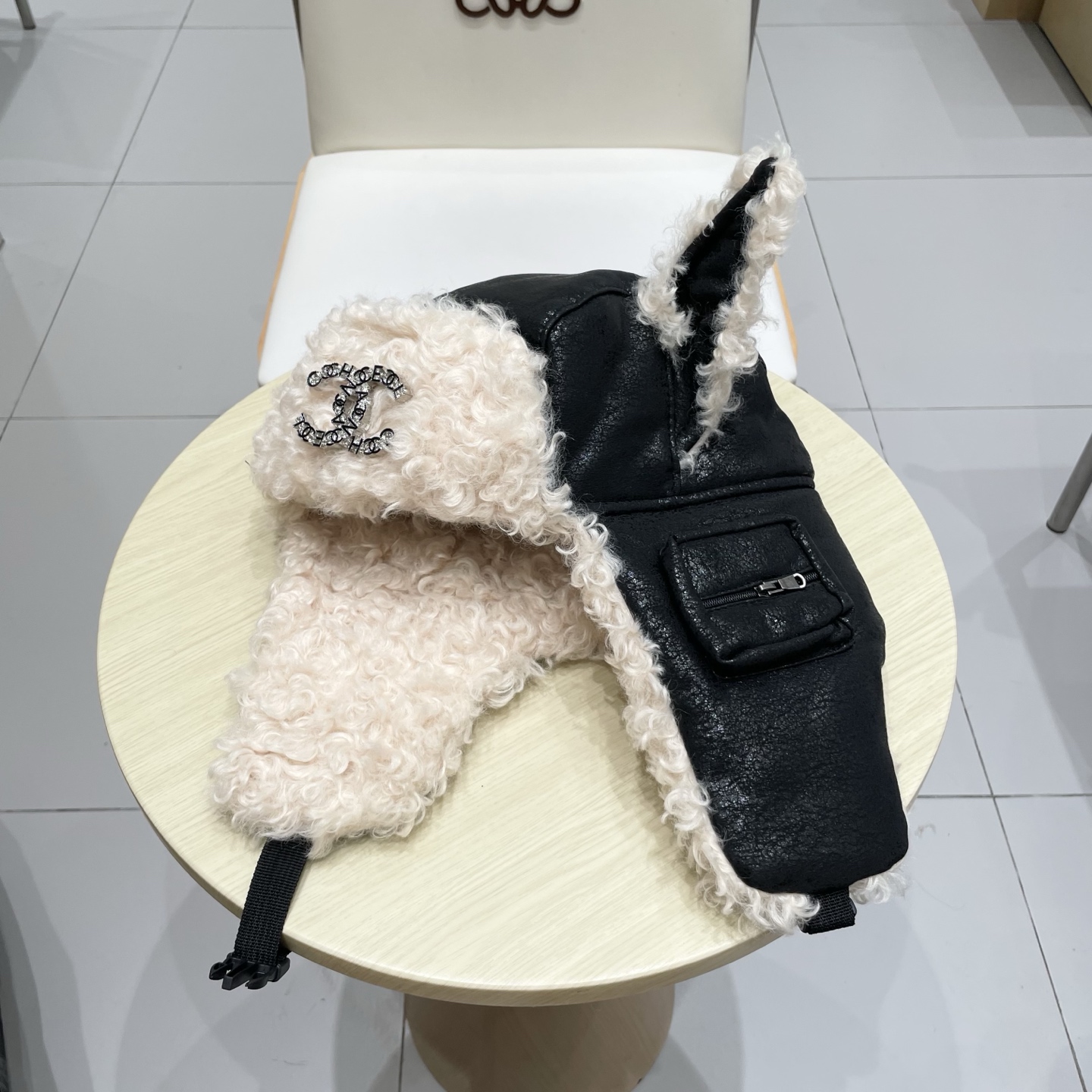 chanel香奈儿皮质毛绒雷锋帽男女冬季加绒加厚保暖大头围护耳帽户外防寒东北帽