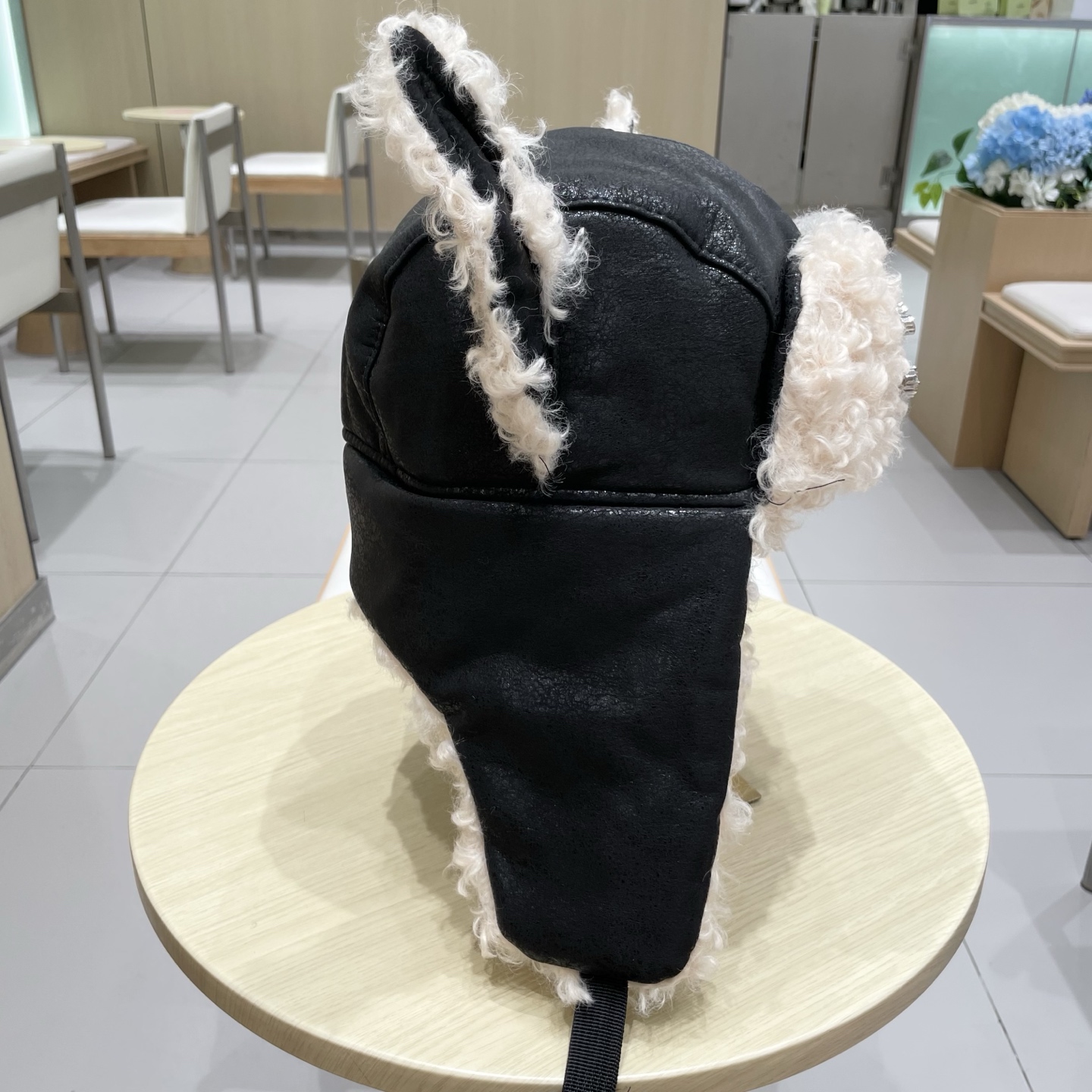 chanel香奈儿皮质毛绒雷锋帽男女冬季加绒加厚保暖大头围护耳帽户外防寒东北帽