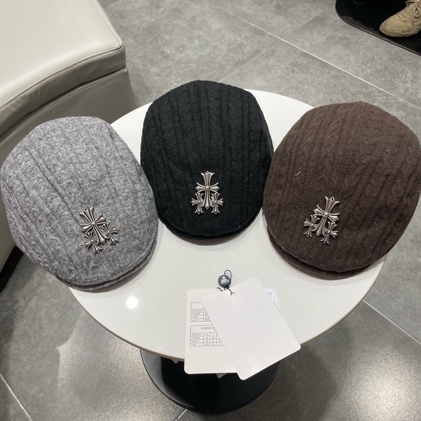 Chrome Hearts 克罗心贝雷帽日系复古秋冬显脸小前进帽子女毛线反戴时尚潮流画家帽