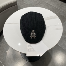 Chrome Hearts 克罗心贝雷帽日系复古秋冬显脸小前进帽子女毛线反戴时尚潮流画家帽 Chrome Hearts 克罗心贝雷帽日系复古秋冬显脸小前进帽子女毛线反戴时尚潮流画家帽