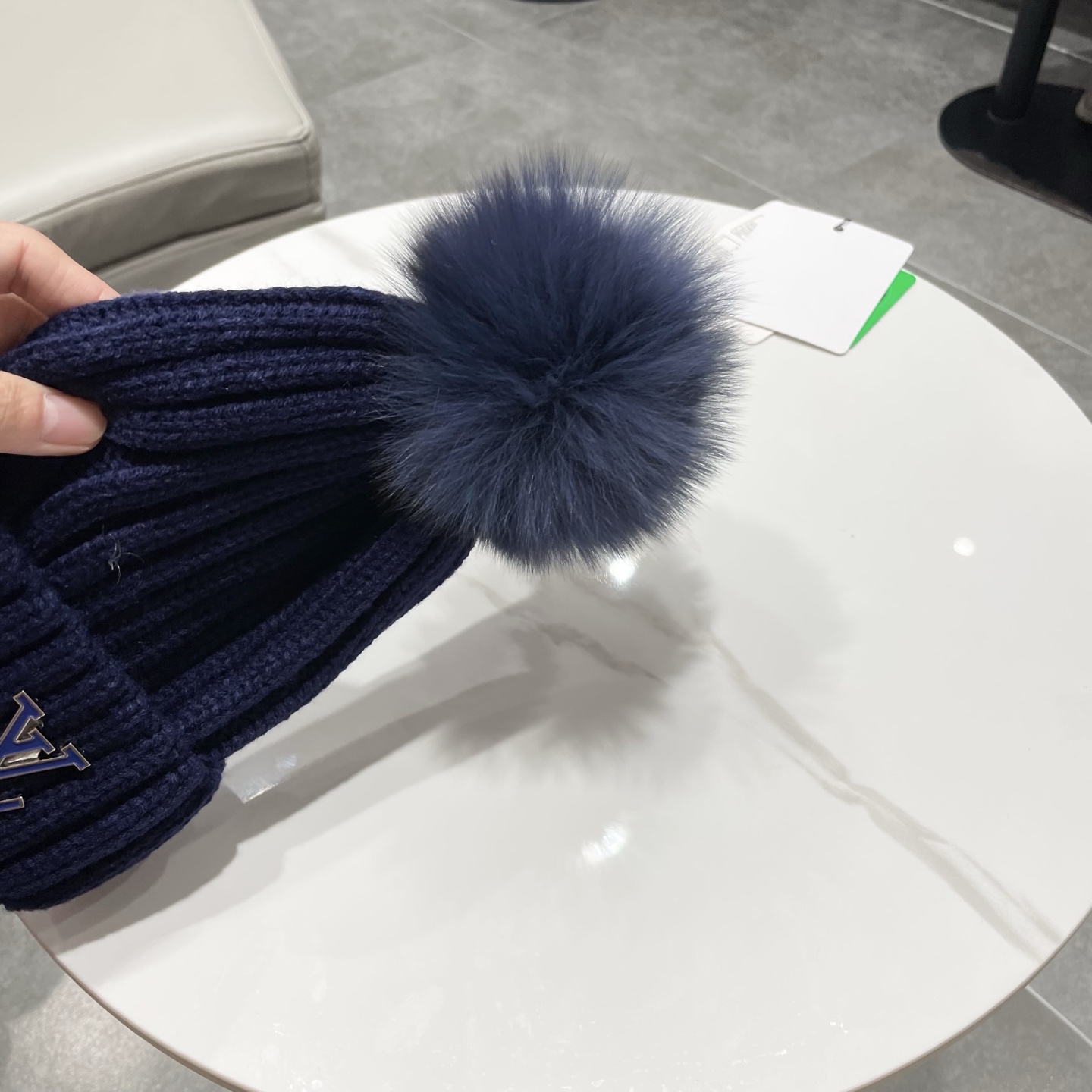 lv路易威登韩版ins秋冬季真狐狸毛球毛线帽子女百搭时尚亲子针织帽潮