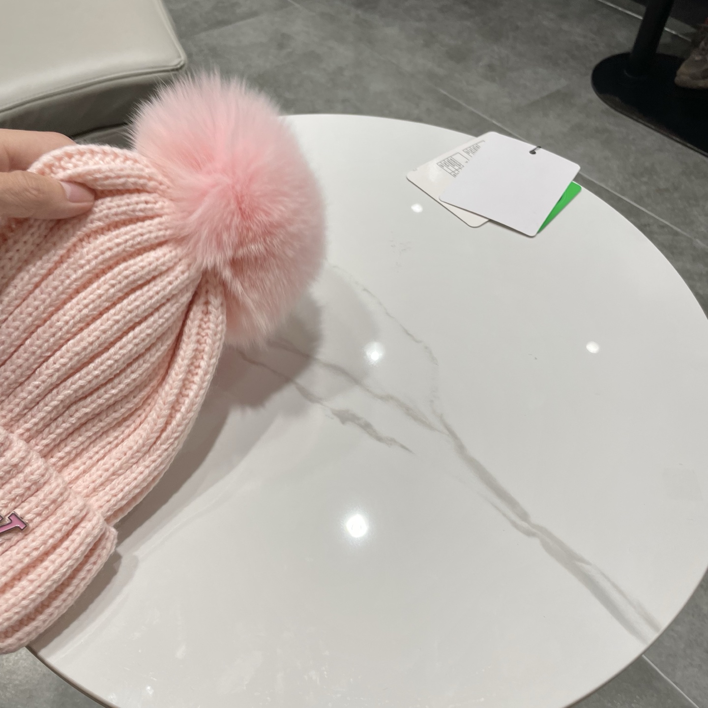 lv路易威登韩版ins秋冬季真狐狸毛球毛线帽子女百搭时尚亲子针织帽潮