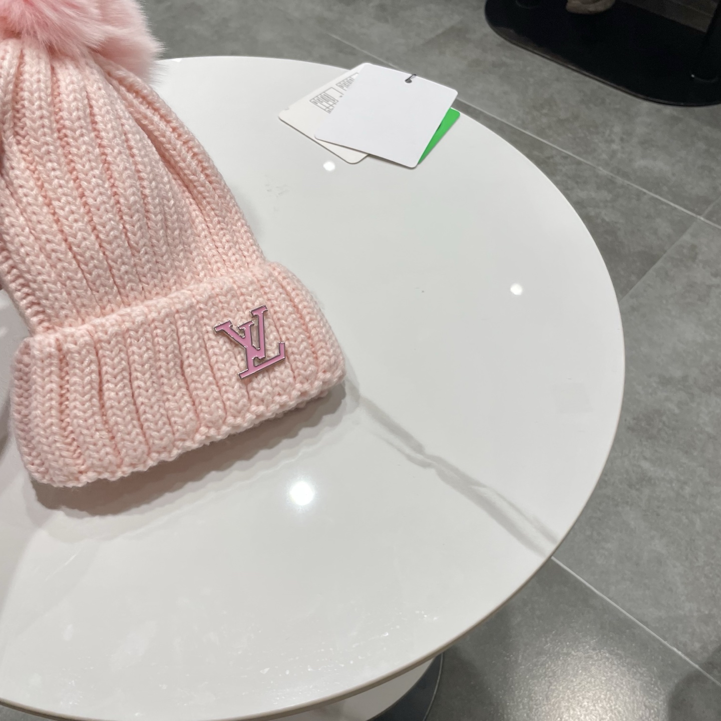 lv路易威登韩版ins秋冬季真狐狸毛球毛线帽子女百搭时尚亲子针织帽潮
