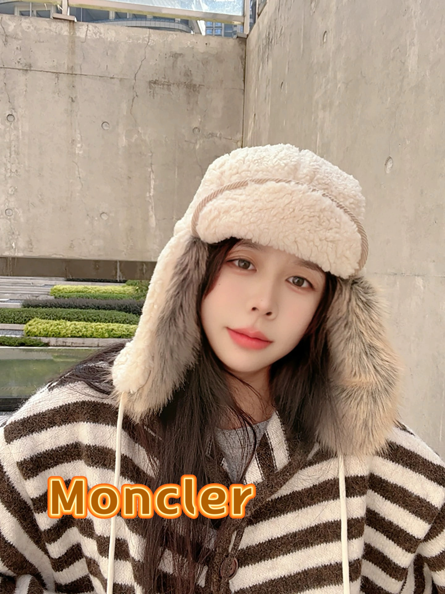 chanel香奈儿小众复古羊羔毛绒飞行帽子女冬季保暖护耳防寒护耳滑雪雷锋帽