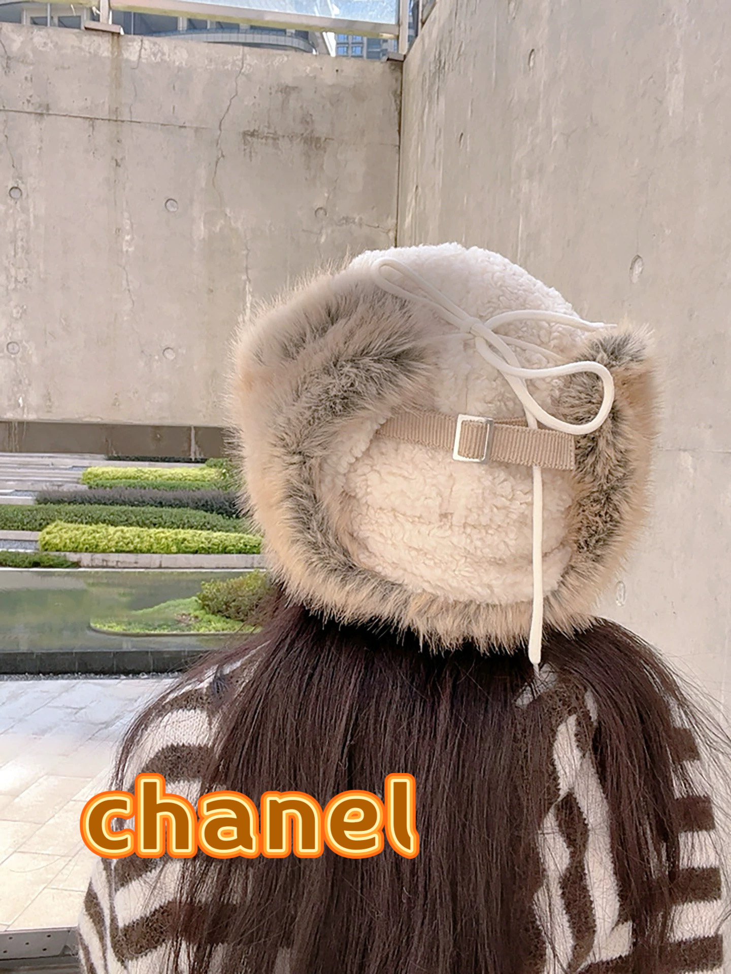 chanel香奈儿小众复古羊羔毛绒飞行帽子女冬季保暖护耳防寒护耳滑雪雷锋帽