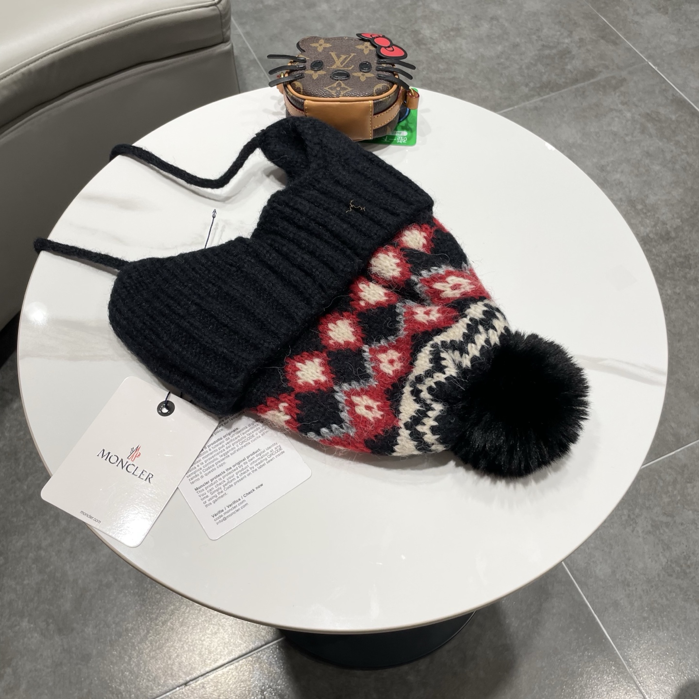 【MONCLER蒙口】秋冬新费尔岛复古毛线帽子女加厚保暖忽而雷锋帽秋冬针织帽 