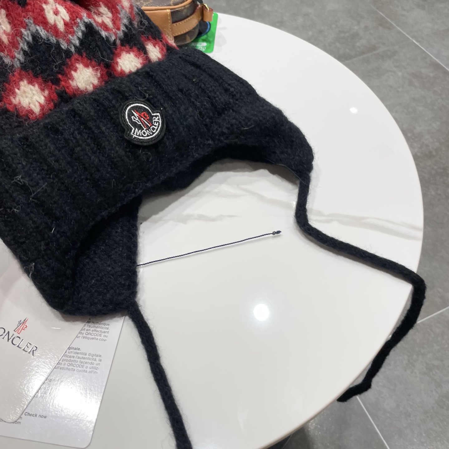 【MONCLER蒙口】秋冬新费尔岛复古毛线帽子女加厚保暖忽而雷锋帽秋冬针织帽 