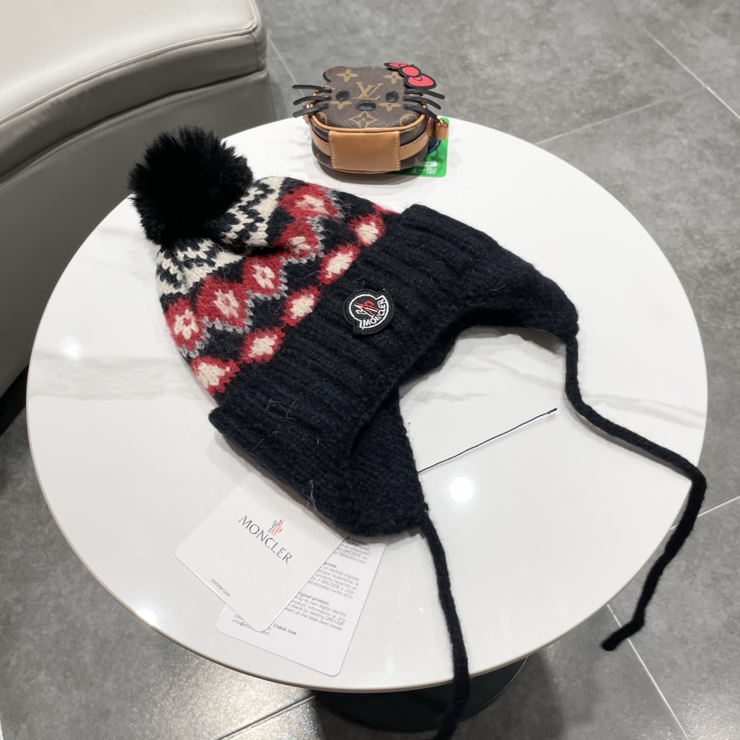 【MONCLER蒙口】秋冬新费尔岛复古毛线帽子女加厚保暖忽而雷锋帽秋冬针织帽 