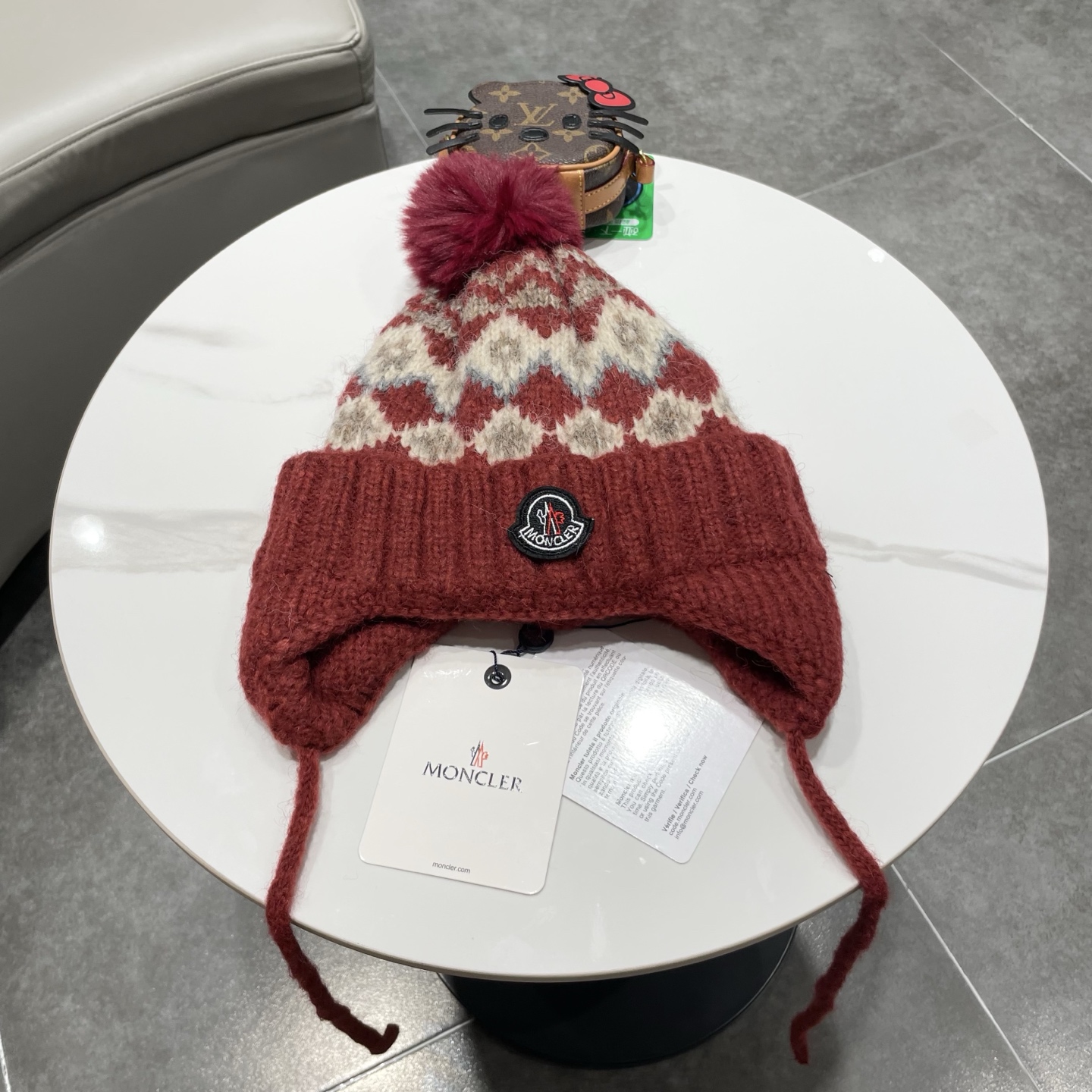 【MONCLER蒙口】秋冬新费尔岛复古毛线帽子女加厚保暖忽而雷锋帽秋冬针织帽 