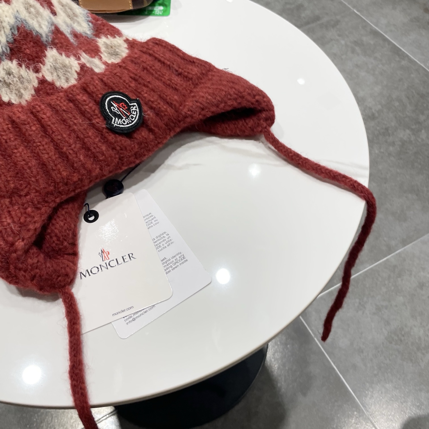 【MONCLER蒙口】秋冬新费尔岛复古毛线帽子女加厚保暖忽而雷锋帽秋冬针织帽 
