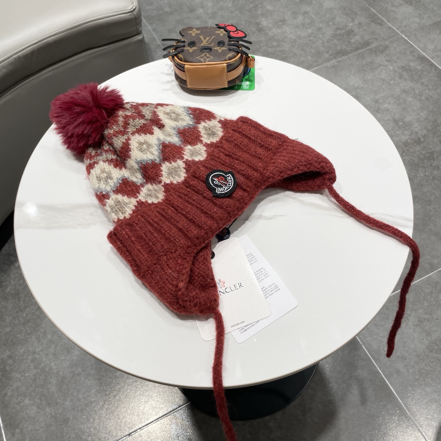 【MONCLER蒙口】秋冬新费尔岛复古毛线帽子女加厚保暖忽而雷锋帽秋冬针织帽 