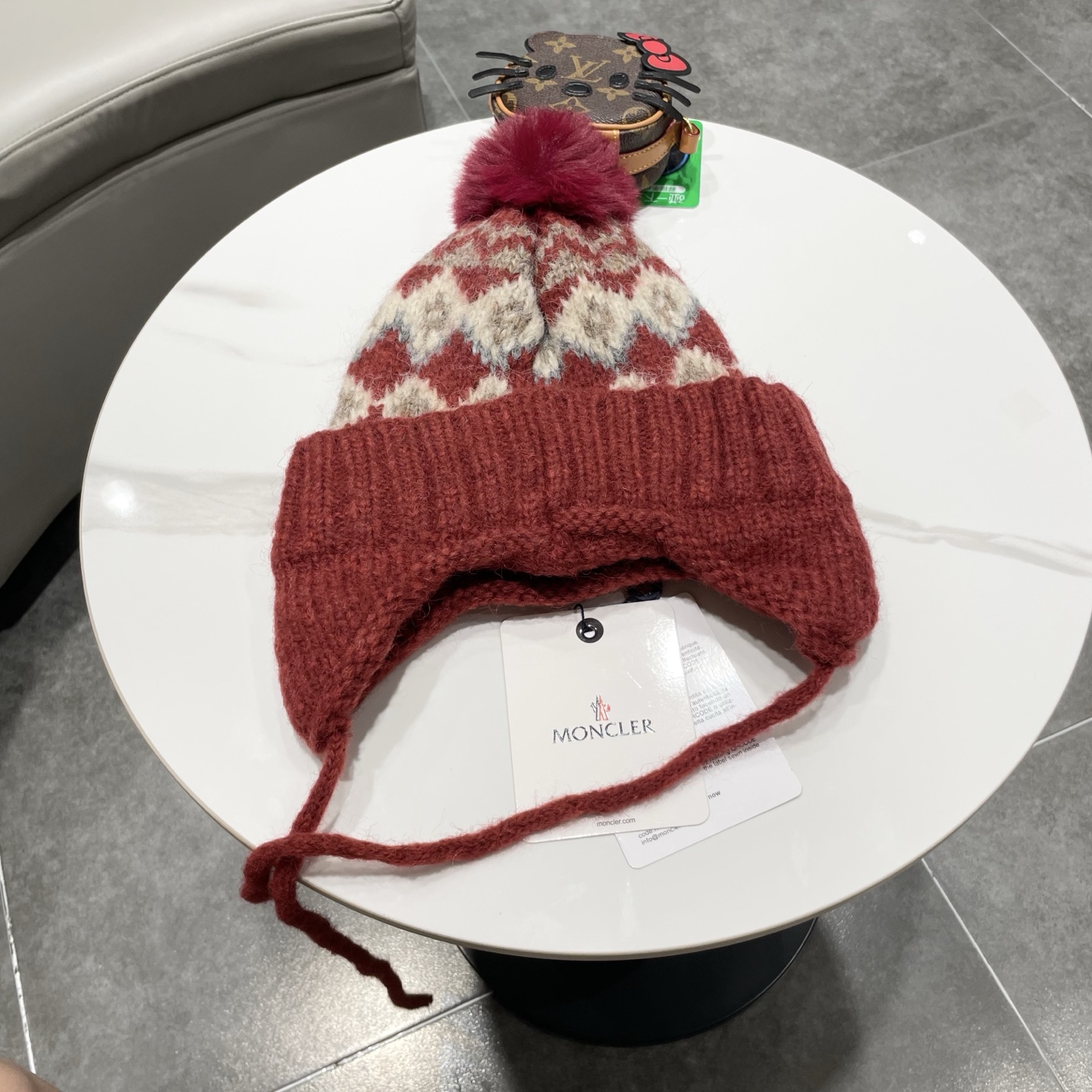 【MONCLER蒙口】秋冬新费尔岛复古毛线帽子女加厚保暖忽而雷锋帽秋冬针织帽 