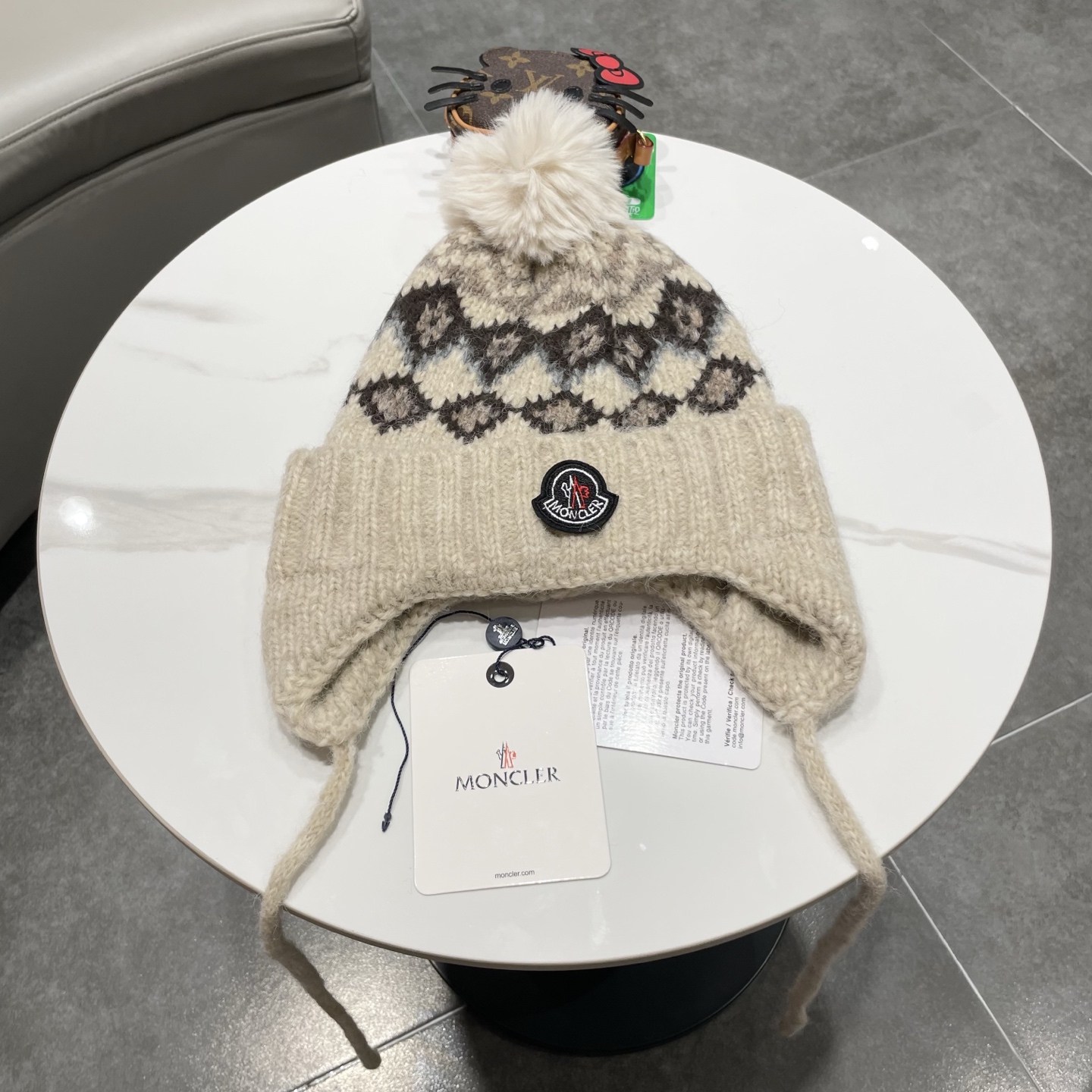 【MONCLER蒙口】秋冬新费尔岛复古毛线帽子女加厚保暖忽而雷锋帽秋冬针织帽 