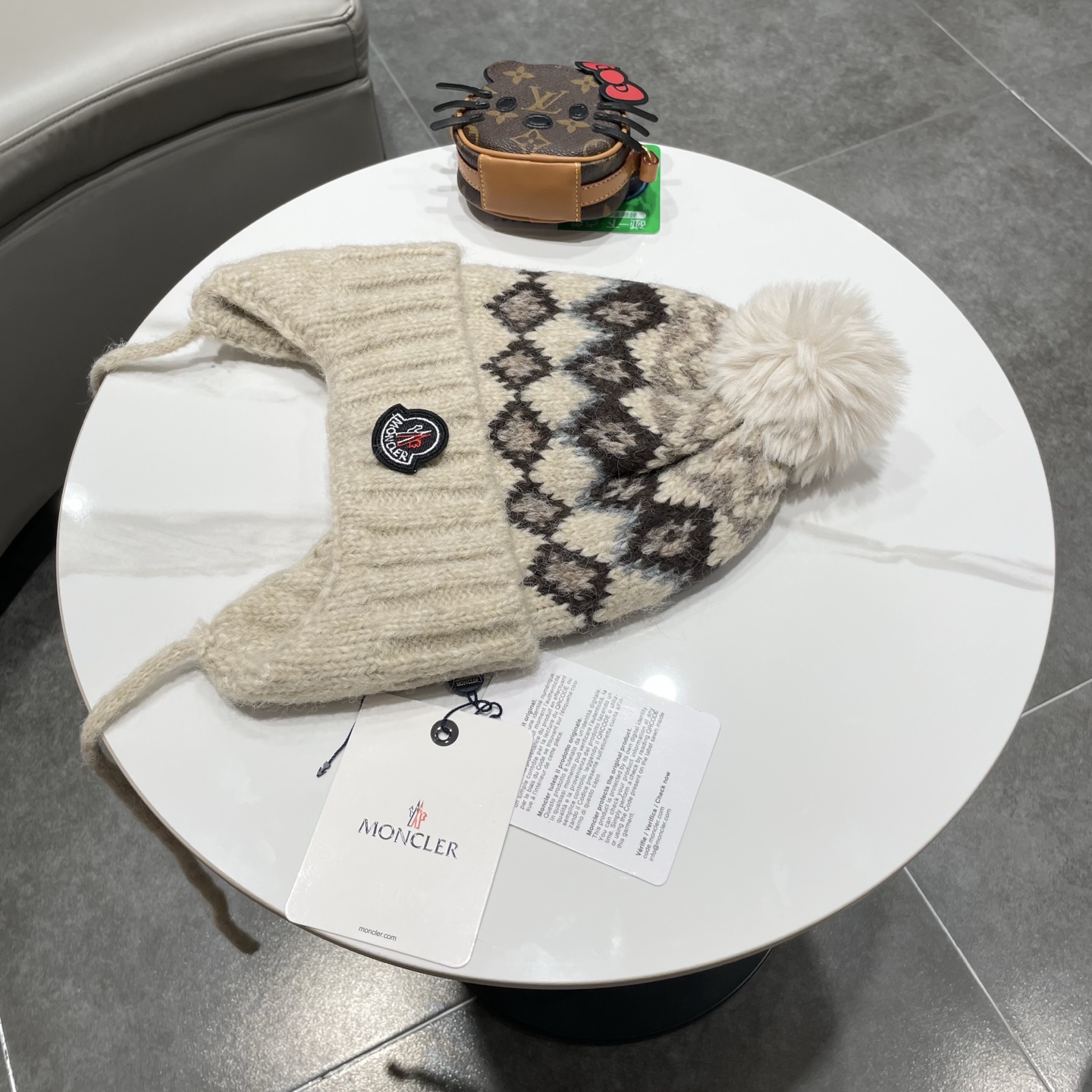 【MONCLER蒙口】秋冬新费尔岛复古毛线帽子女加厚保暖忽而雷锋帽秋冬针织帽 