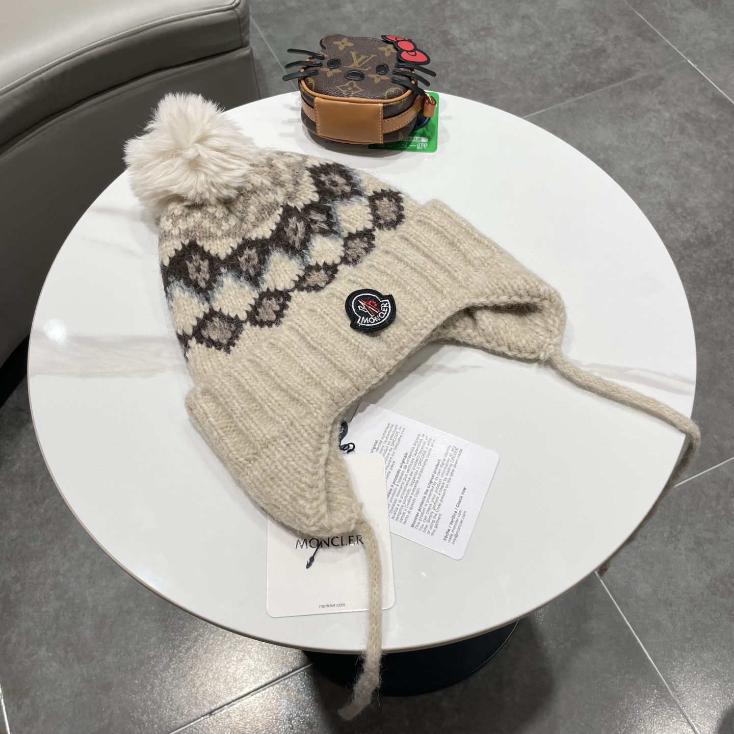 【MONCLER蒙口】秋冬新费尔岛复古毛线帽子女加厚保暖忽而雷锋帽秋冬针织帽 