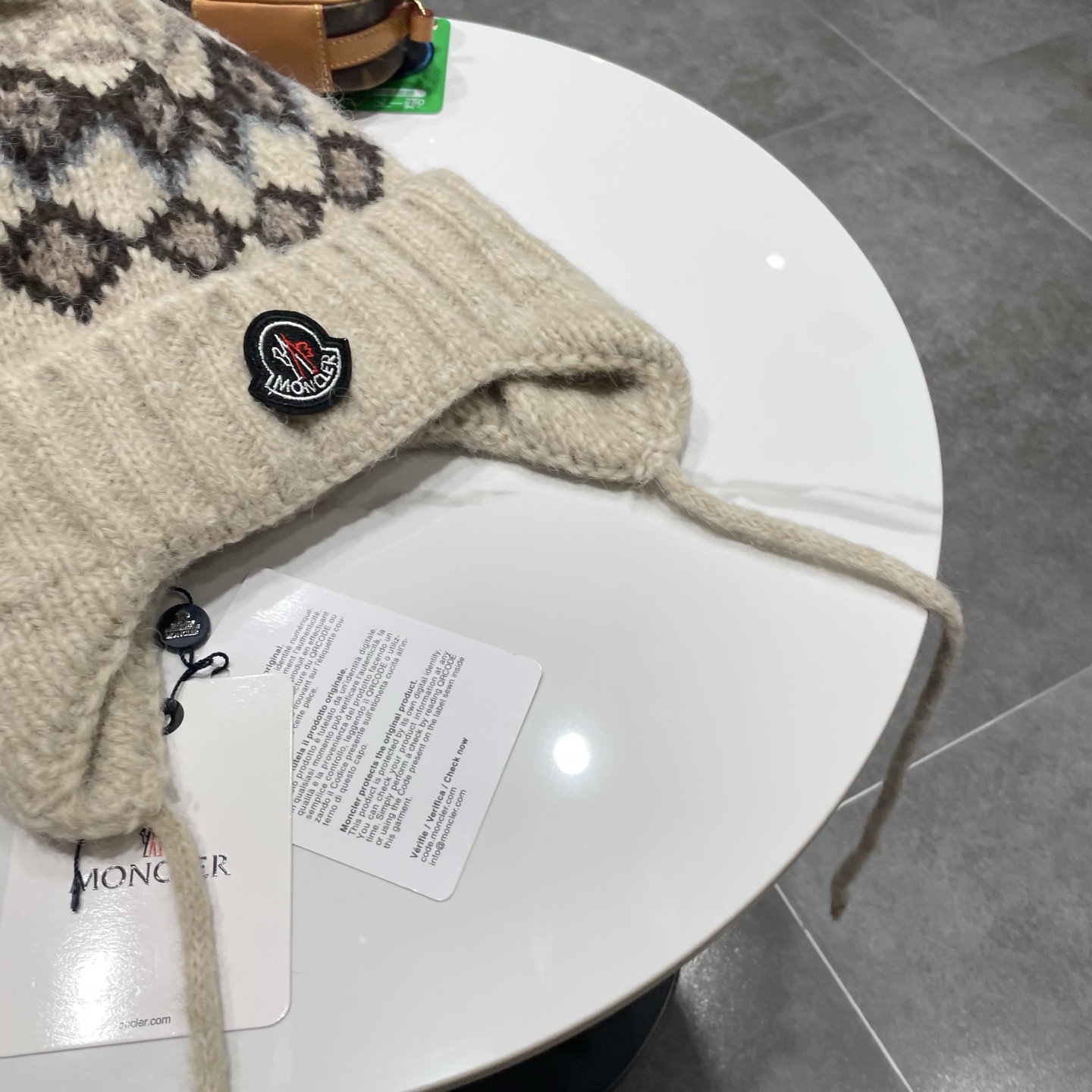 【MONCLER蒙口】秋冬新费尔岛复古毛线帽子女加厚保暖忽而雷锋帽秋冬针织帽 