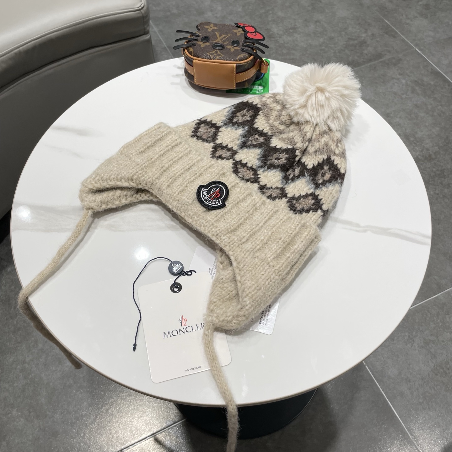 【MONCLER蒙口】秋冬新费尔岛复古毛线帽子女加厚保暖忽而雷锋帽秋冬针织帽 