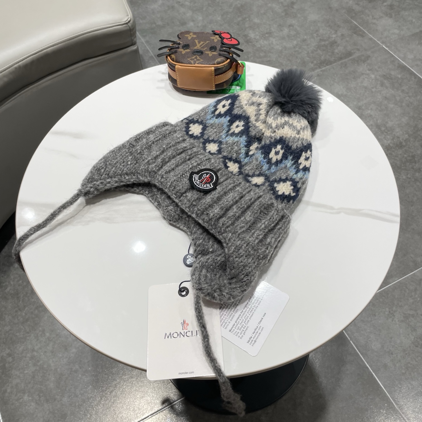 【MONCLER蒙口】秋冬新费尔岛复古毛线帽子女加厚保暖忽而雷锋帽秋冬针织帽 