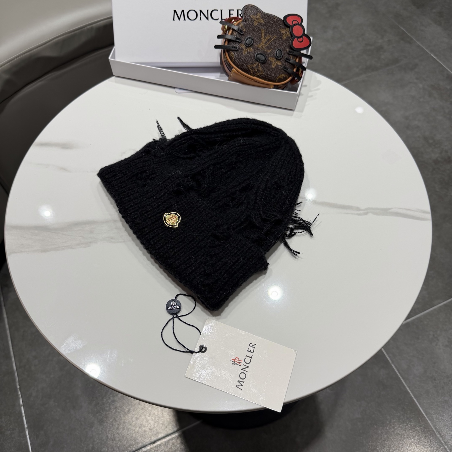 蒙口帽子女秋冬美式破洞防寒保暖护耳针织毛线帽大头围时尚R字母冷帽