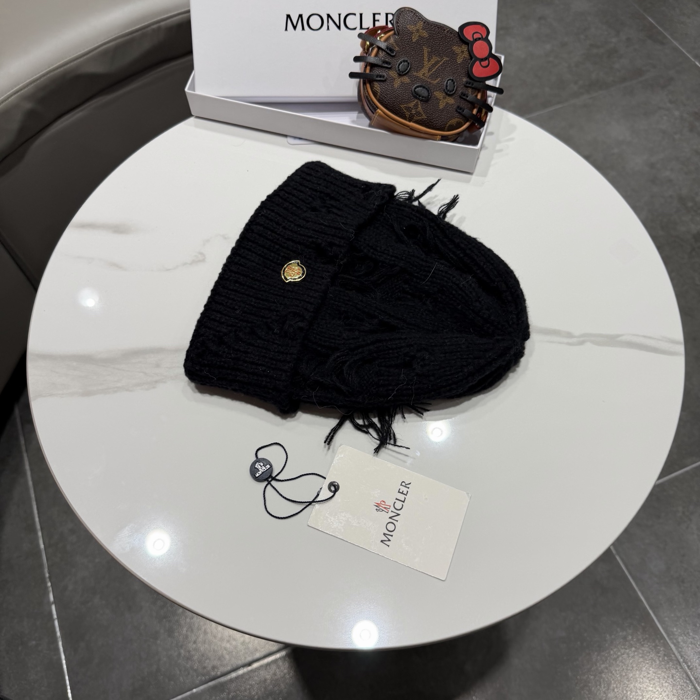 蒙口帽子女秋冬美式破洞防寒保暖护耳针织毛线帽大头围时尚R字母冷帽