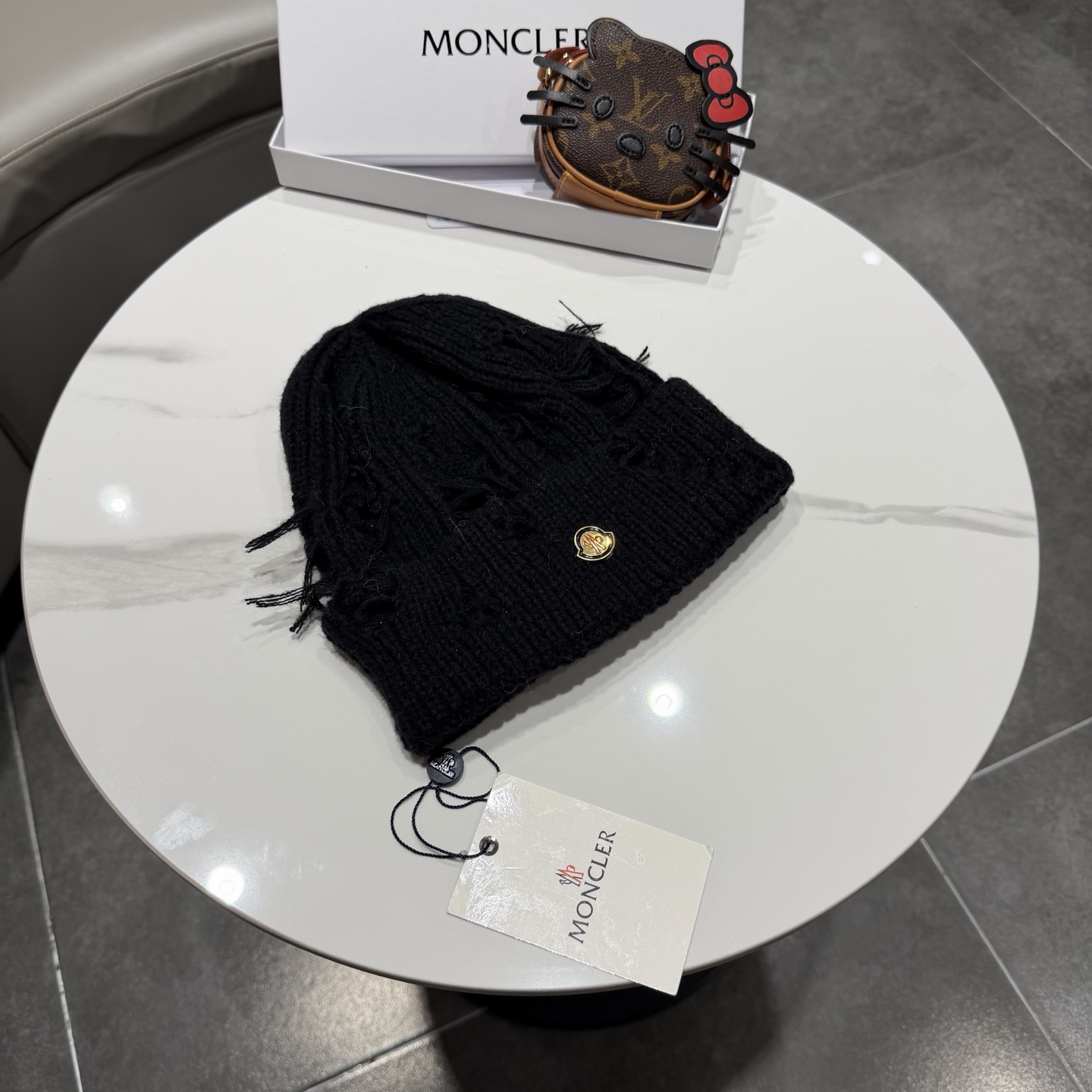 蒙口帽子女秋冬美式破洞防寒保暖护耳针织毛线帽大头围时尚R字母冷帽